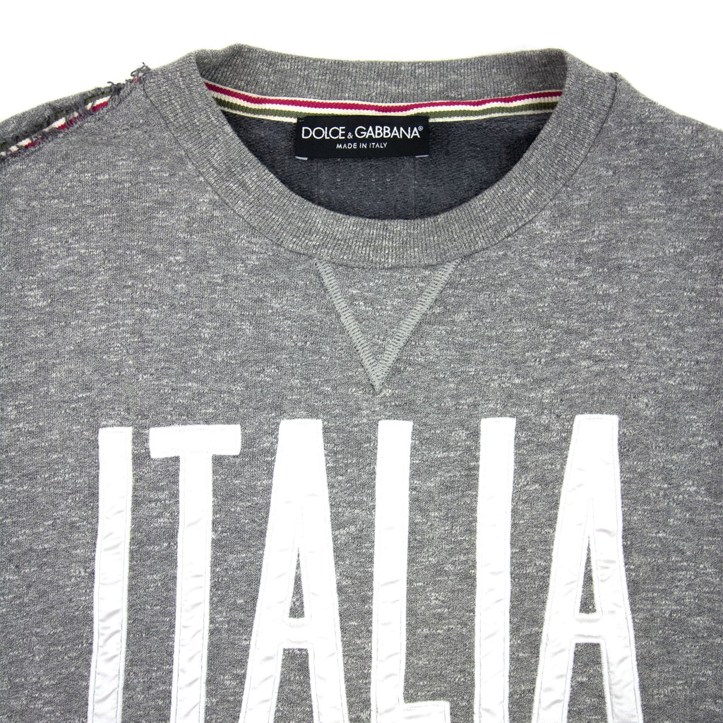 Dolce & Gabbana Italia Logo Crewneck Sweatshirt Grey