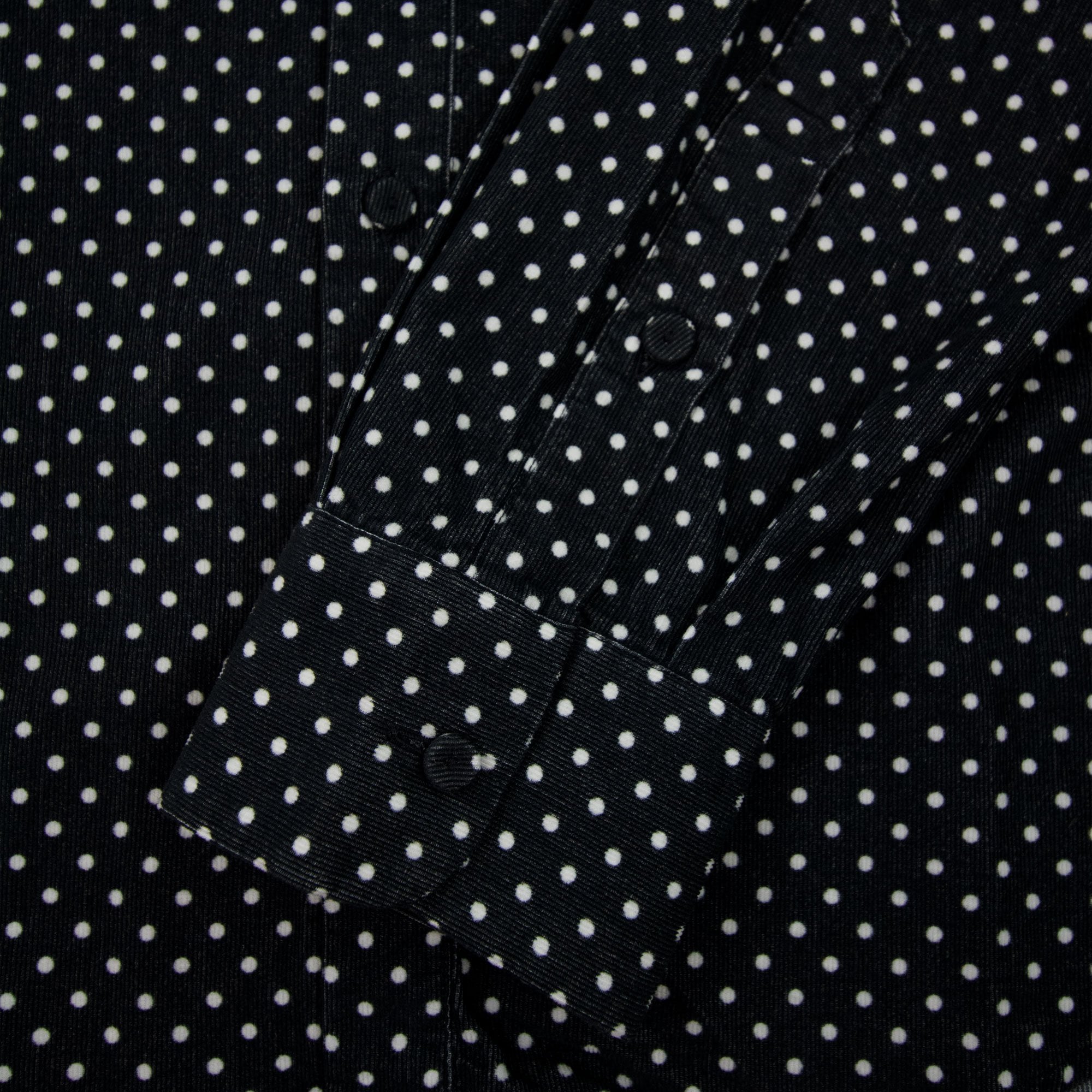 Dolce & Gabbana Polka Dots Gold L/s Cotton Shirt Black/white