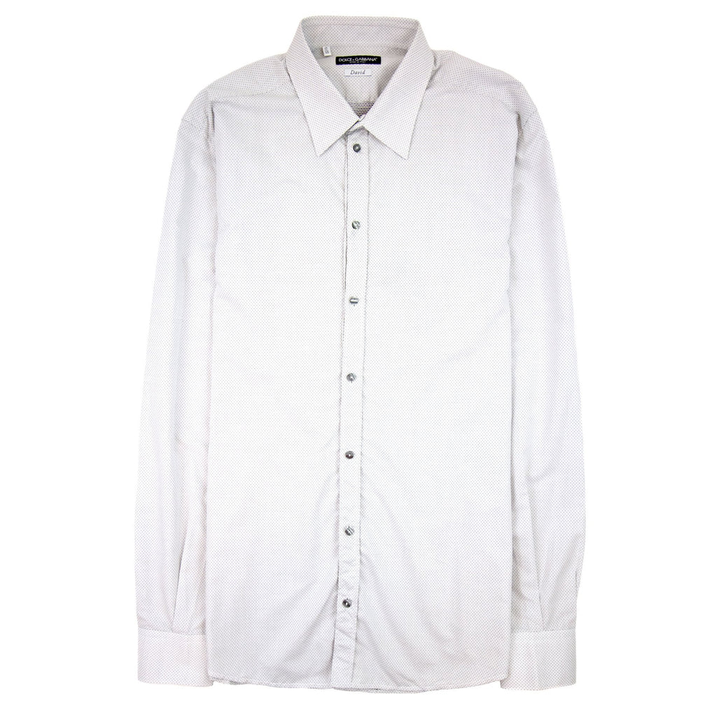Dolce & Gabbana Polka Dot Davids L/s Shirt White