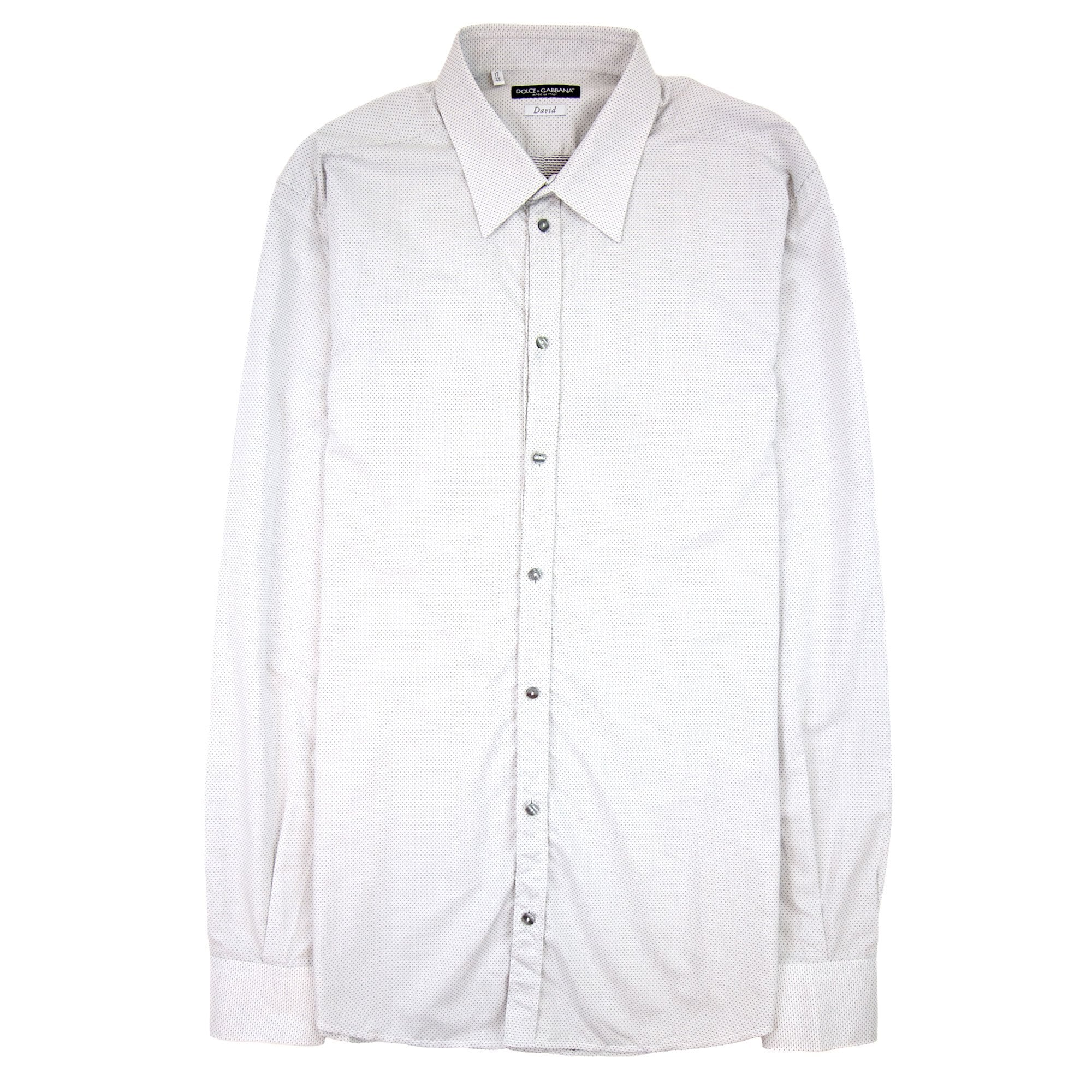 Dolce & Gabbana Polka Dot Davids L/s Shirt White