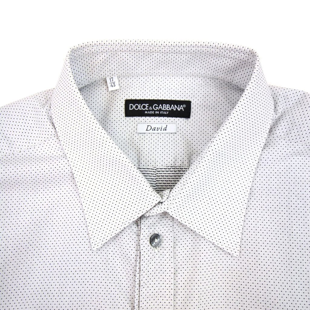 Dolce & Gabbana Polka Dot Davids L/s Shirt White