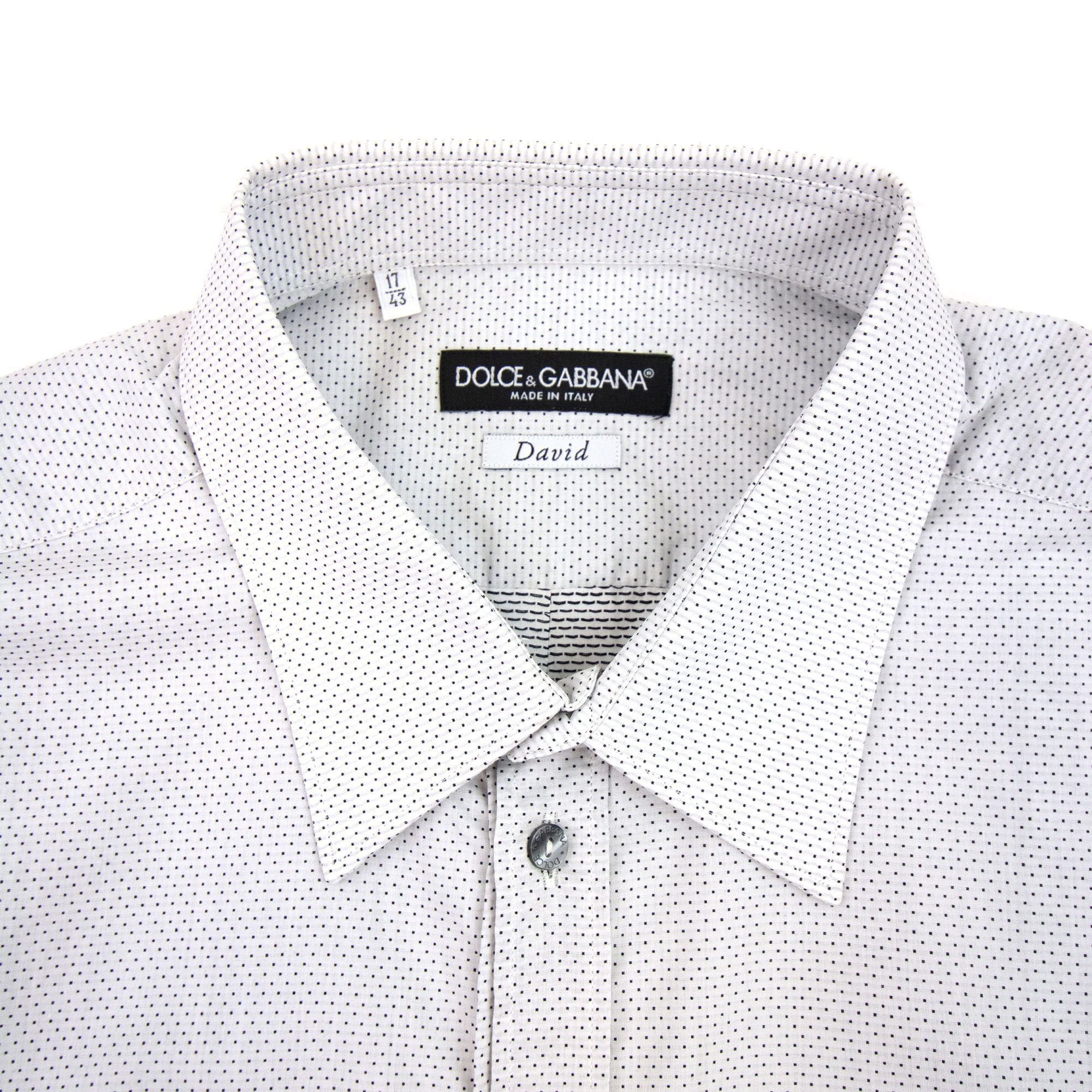 Dolce & Gabbana Polka Dot Davids L/s Shirt White