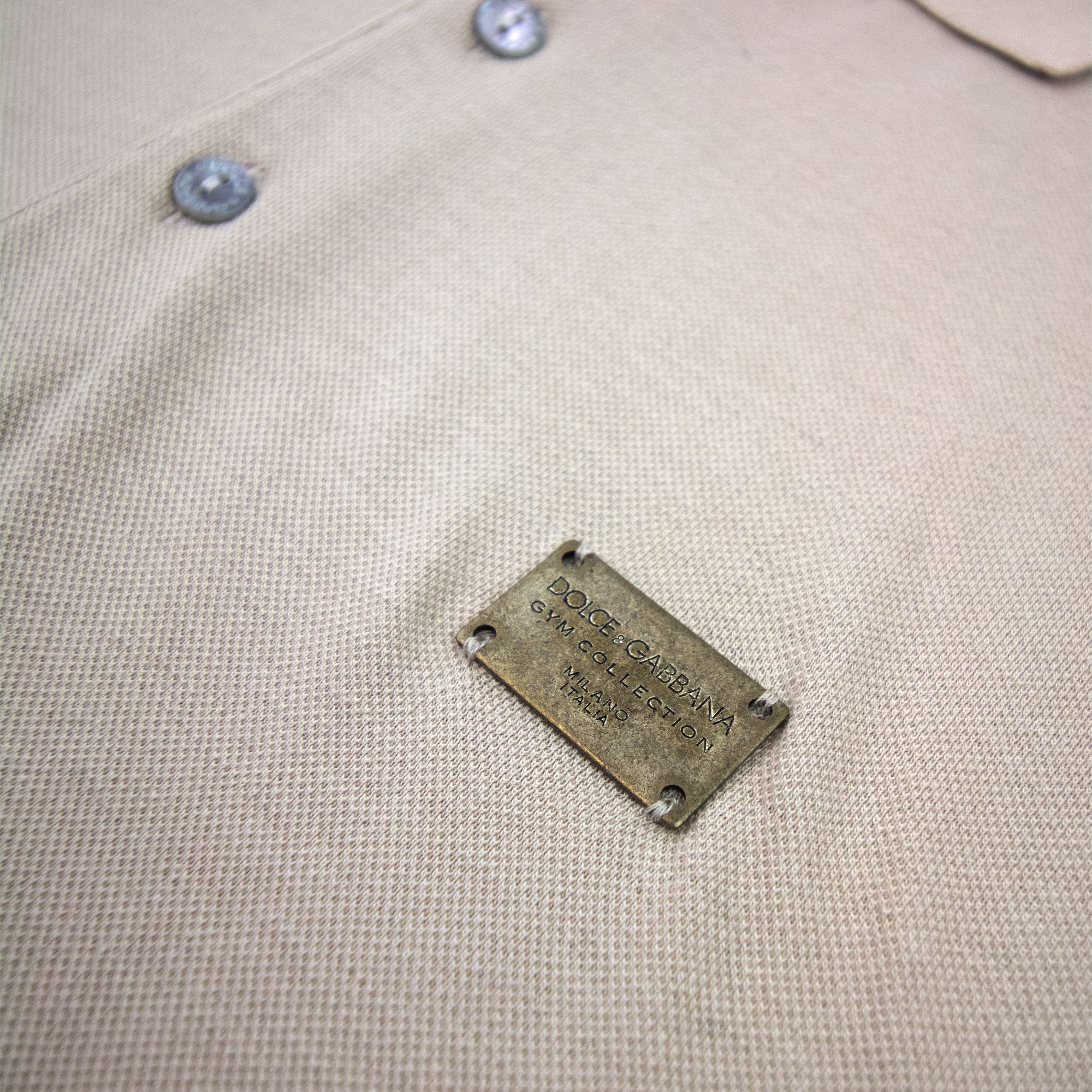 Dolce & Gabbana Metal Logo Short Sleeve Polo Camel