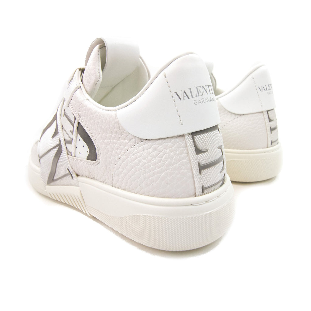 Valentino Vl7n Logo Embellished Leather Trainers Bianco/grey 22e