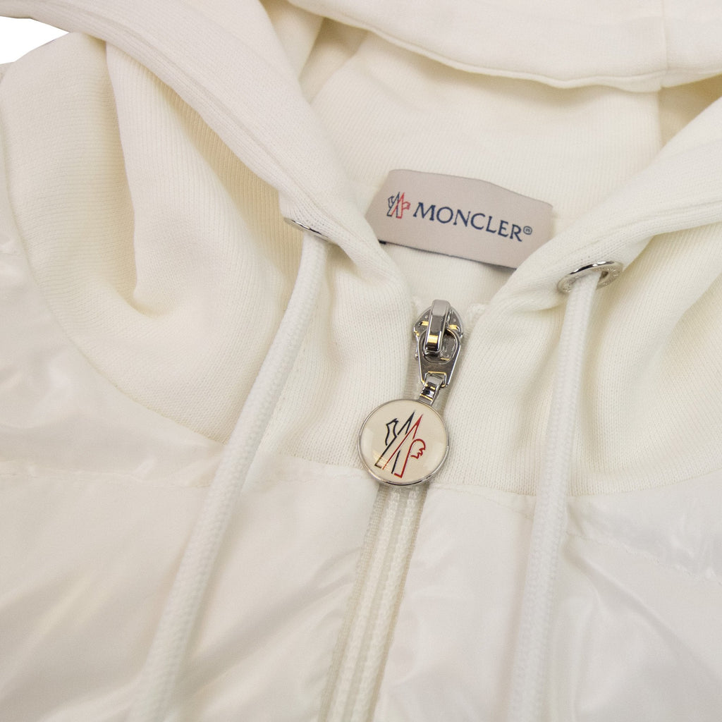 Moncler Maglia Con Hoodied Cardigan White 034