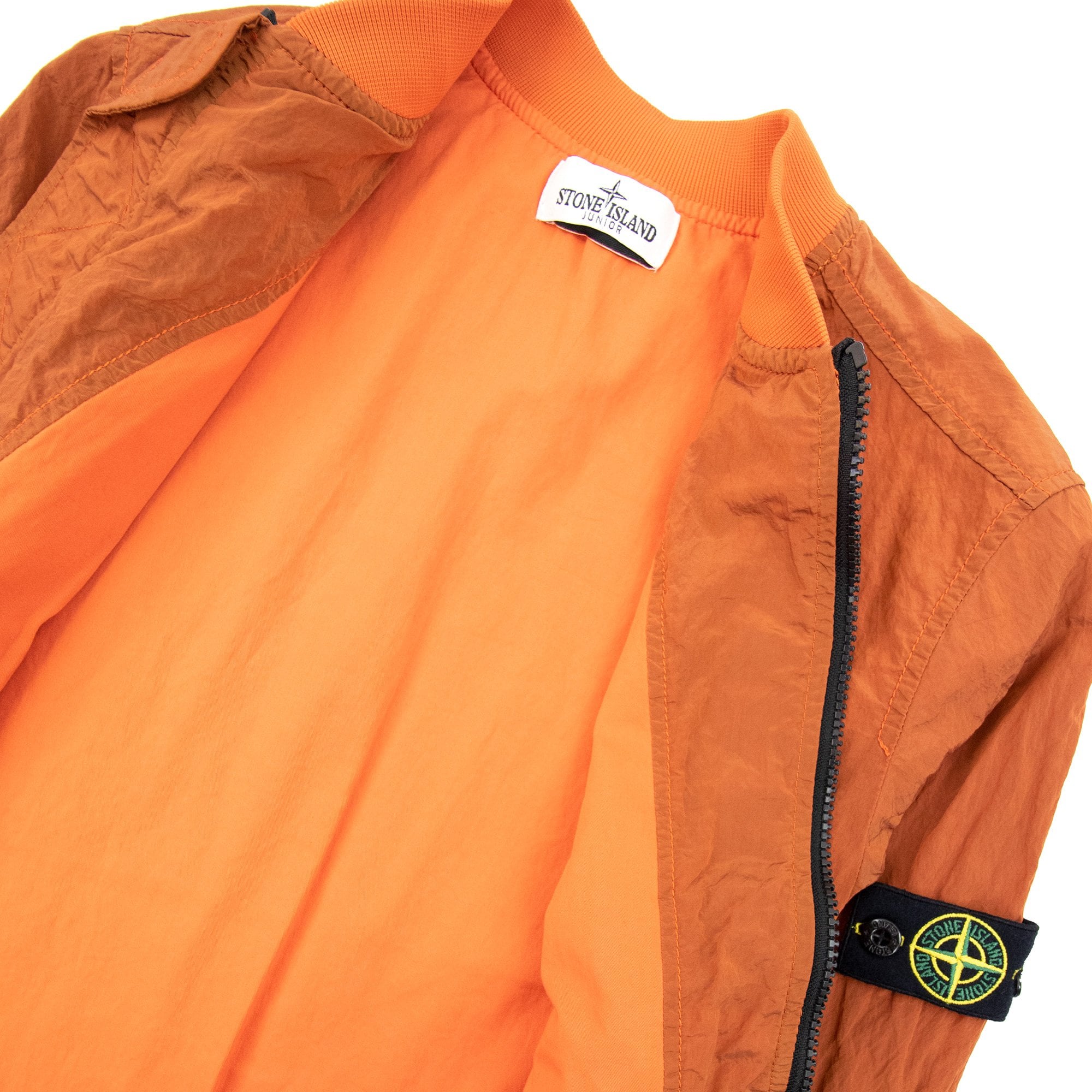 Stone Island Junior 40518 Nylon Bomber Jacket Orange V0032