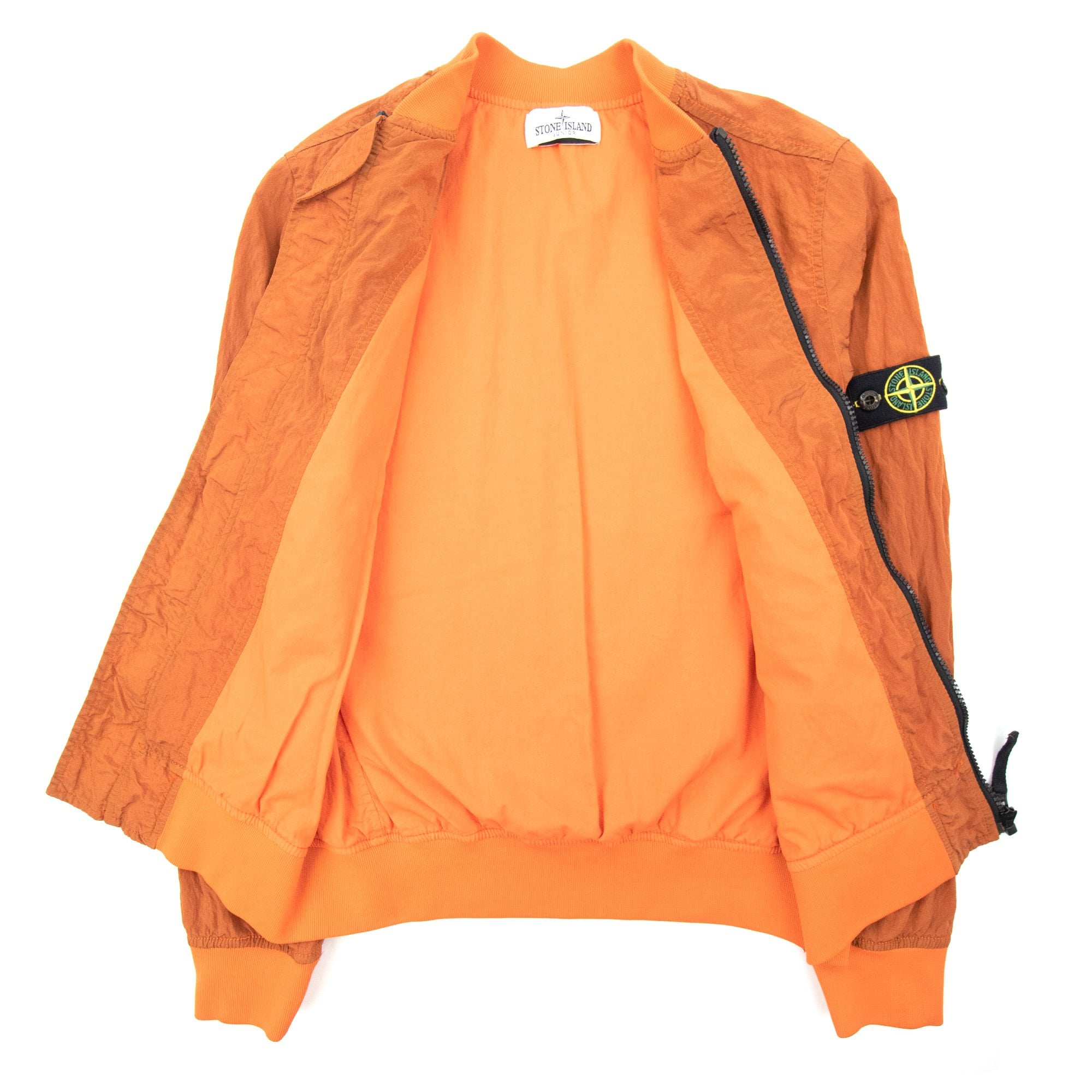 Stone Island Junior 40518 Nylon Bomber Jacket Orange V0032