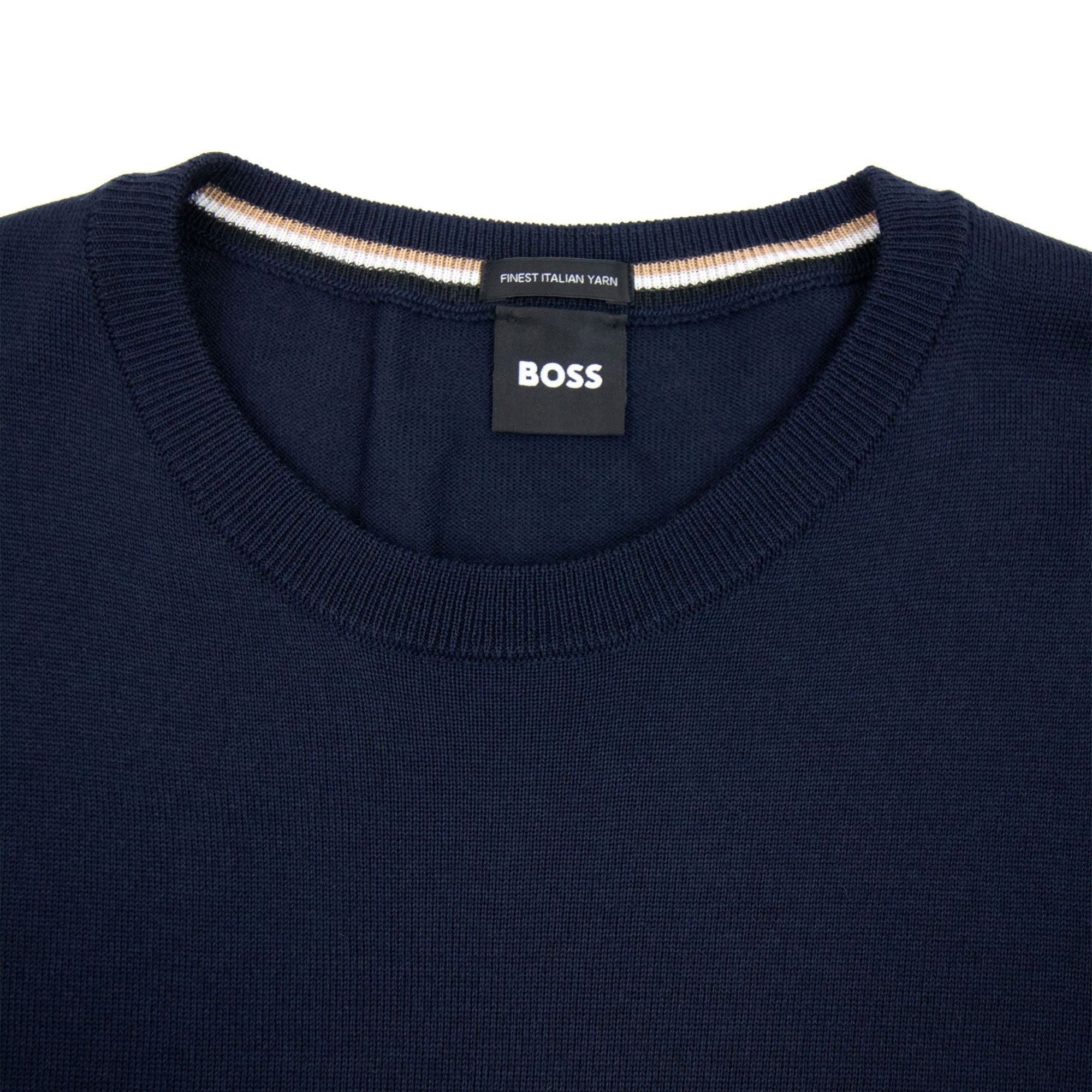 Hugo Boss Botto-l Embroidered Logo With Responsible Wool Swe Dark Navy 404