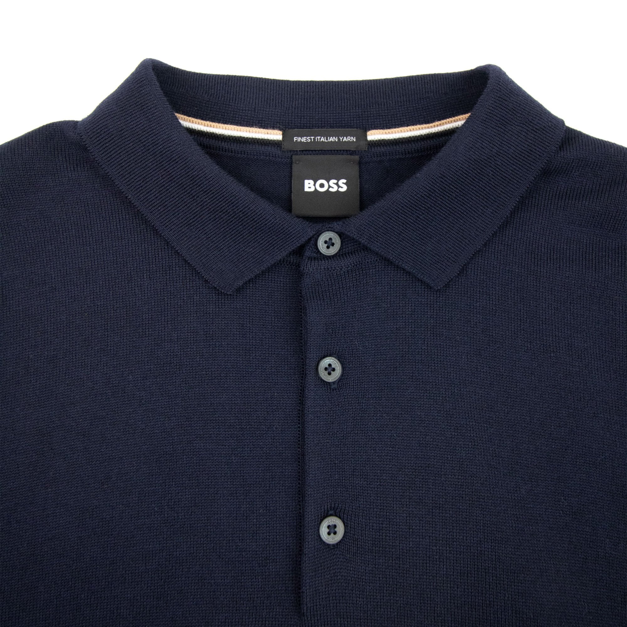 Hugo Boss Bono-l Embroidered Logo Knitted Polo Dark Navy 404