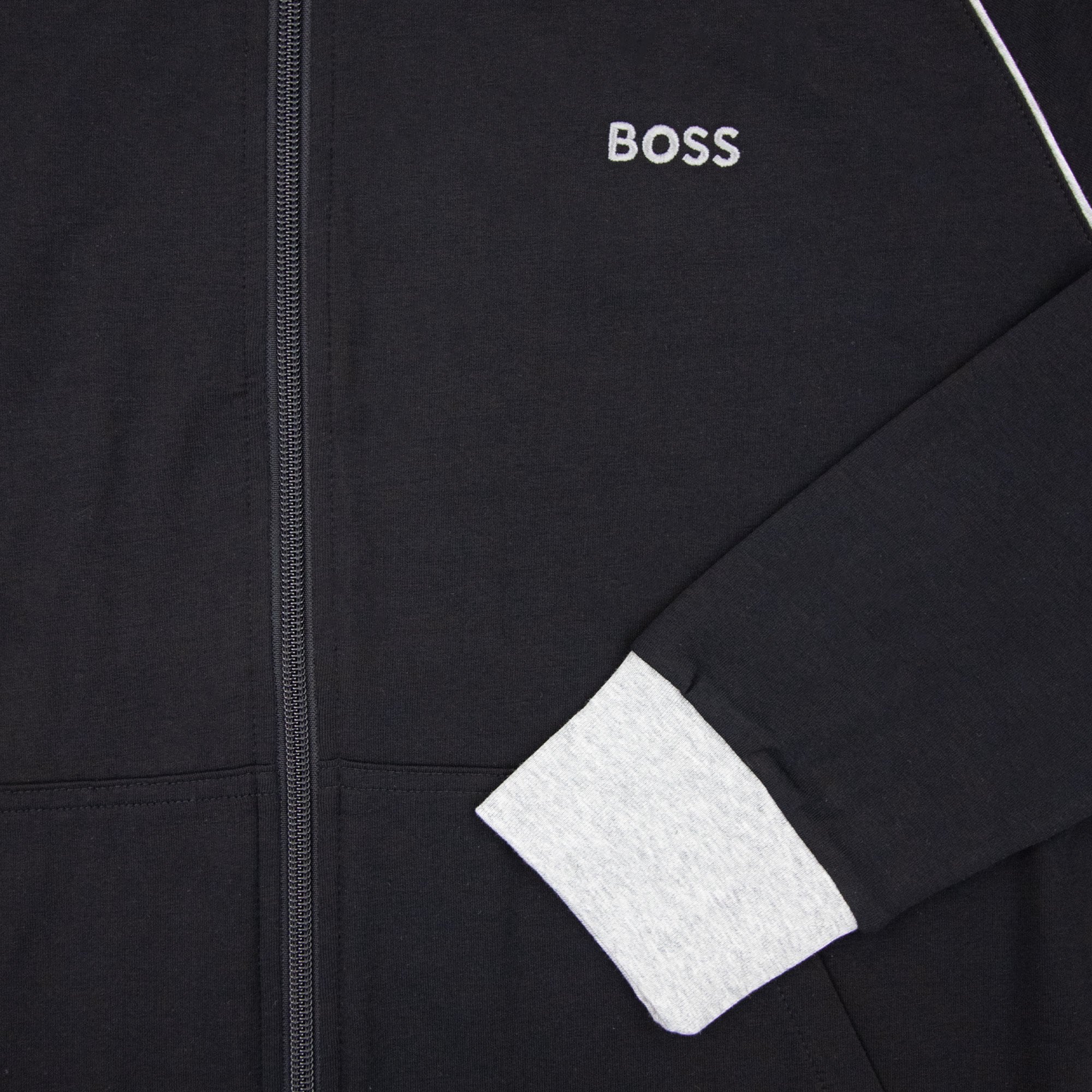 Hugo Boss Mix&match Logo Zip Funnel Neck Black 001