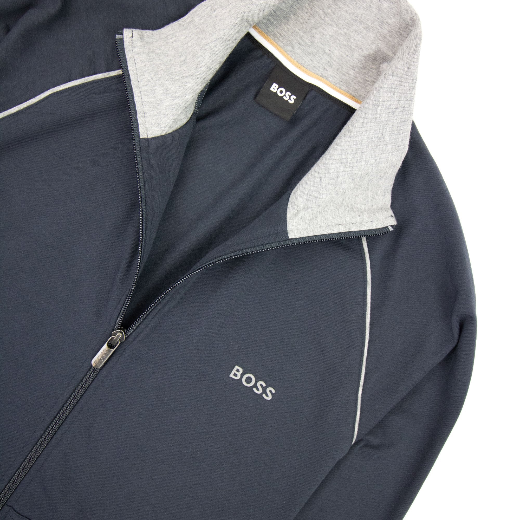 Hugo Boss Mix&match Logo Zip Funnel Neck Navy 403