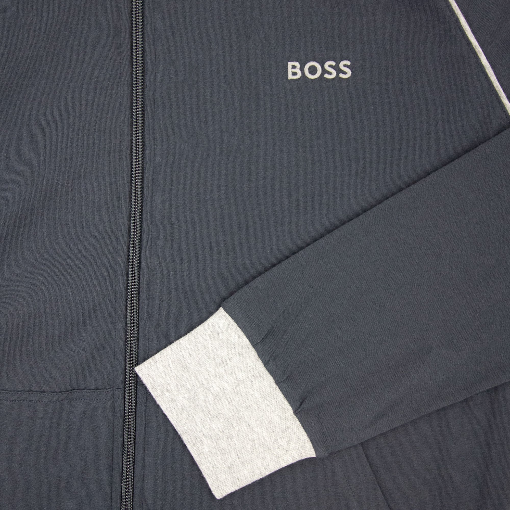 Hugo Boss Mix&match Logo Zip Funnel Neck Navy 403