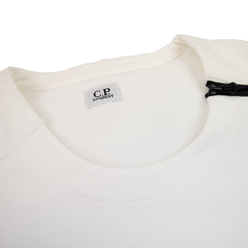 Cp Company Asymmetric Zip Sweatshirt White 112