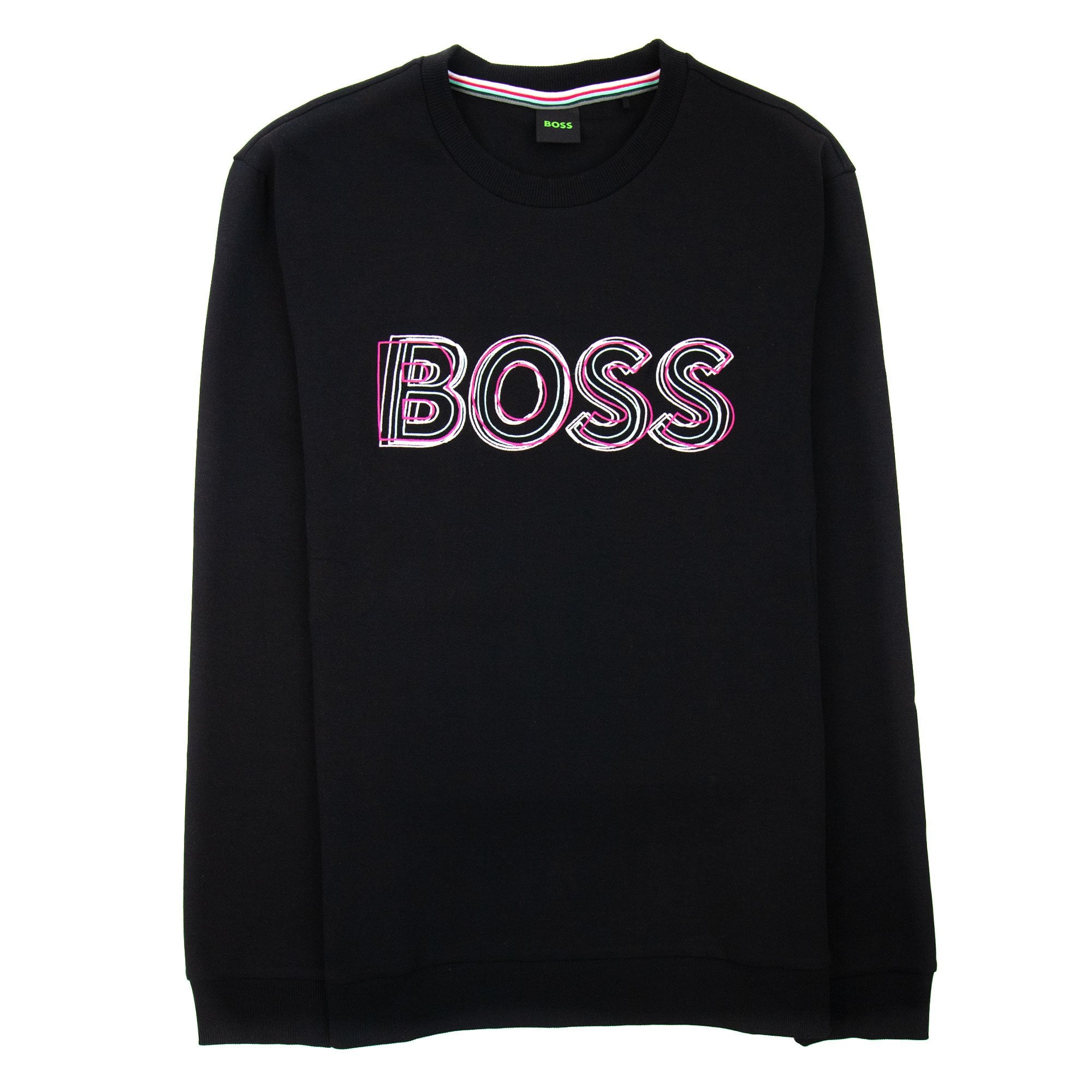 Hugo Boss Salbo 1 Embroidered Layered Logo Sweatshirt Black 001