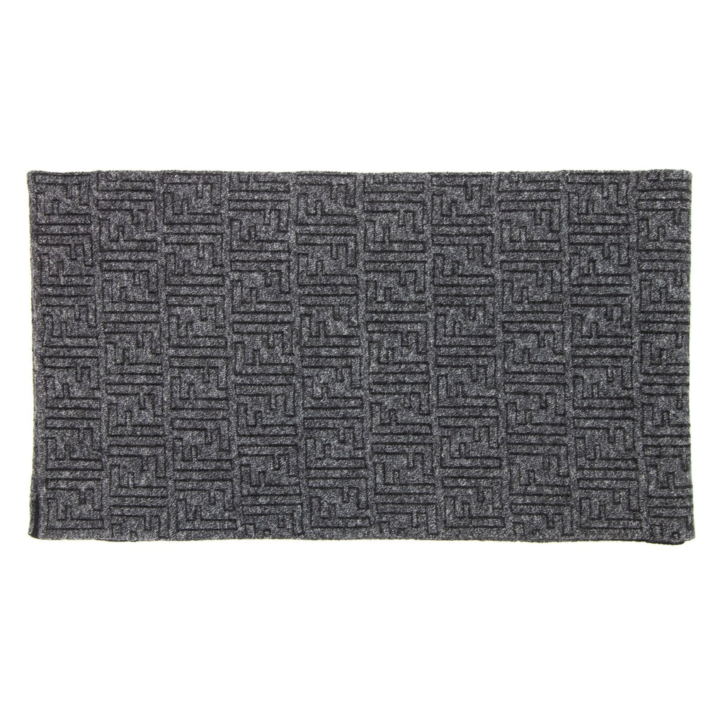 Fendi Ff Logo Zucca Fil Scarf Black/dark Grey