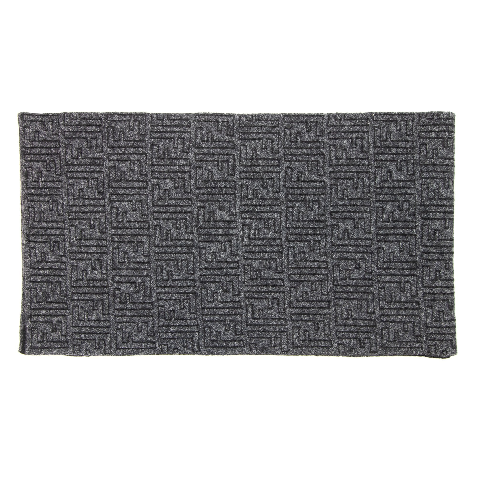 Fendi Ff Logo Zucca Fil Scarf Black/dark Grey