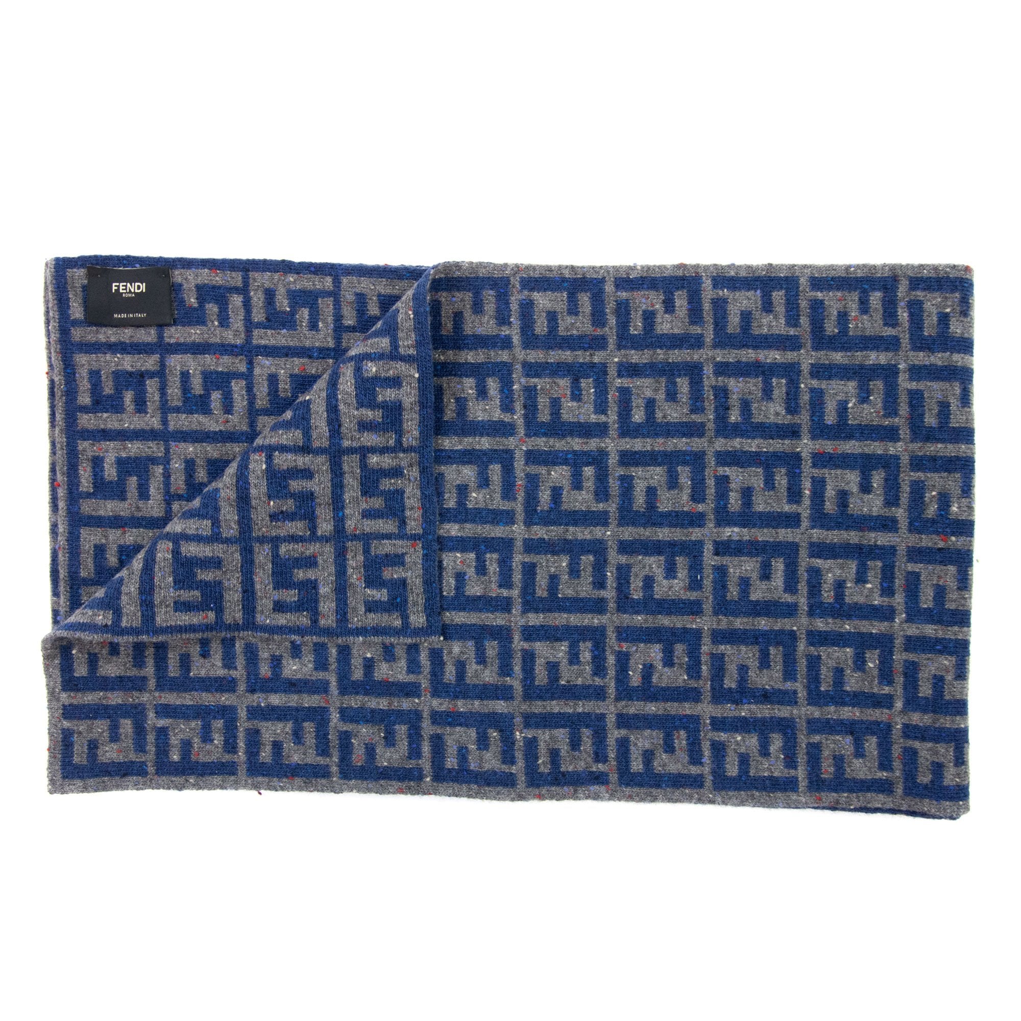 Fendi Sciarpa Maglia Logo Scarf Royal Blue