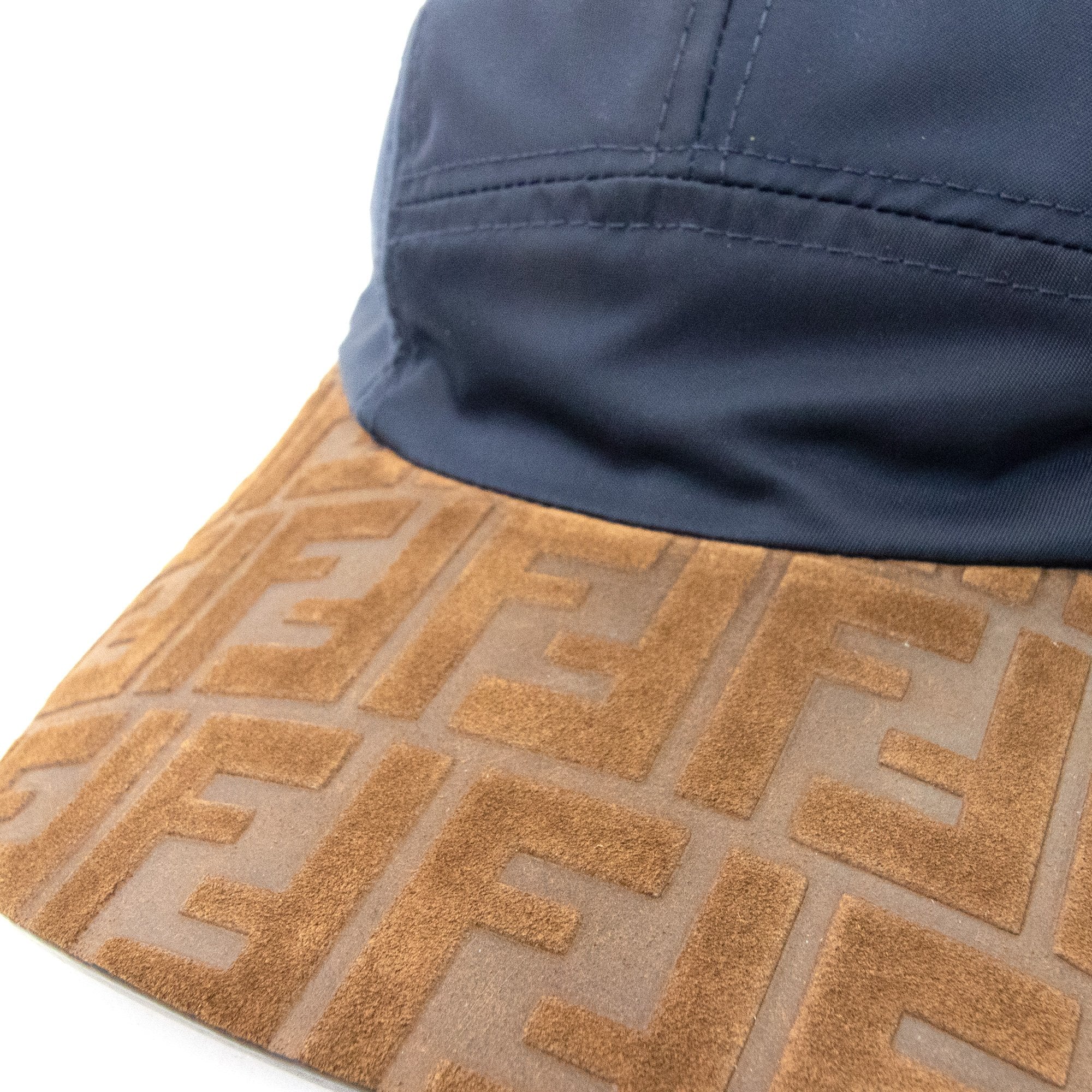 Fendi Limited Edition FF Nylon Baseball Cap Navy/brown