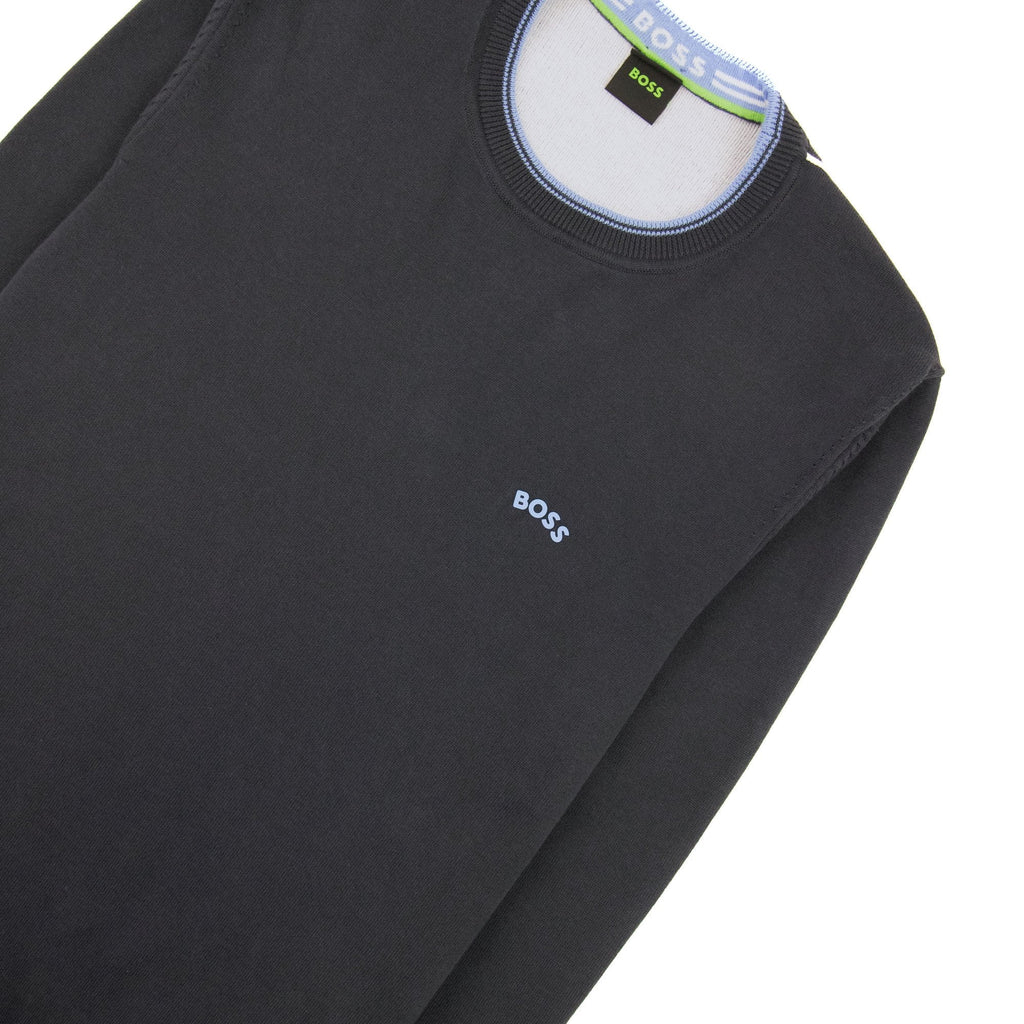 Hugo Boss Ritom Curved Logo Sweatshirt Dark Navy 402