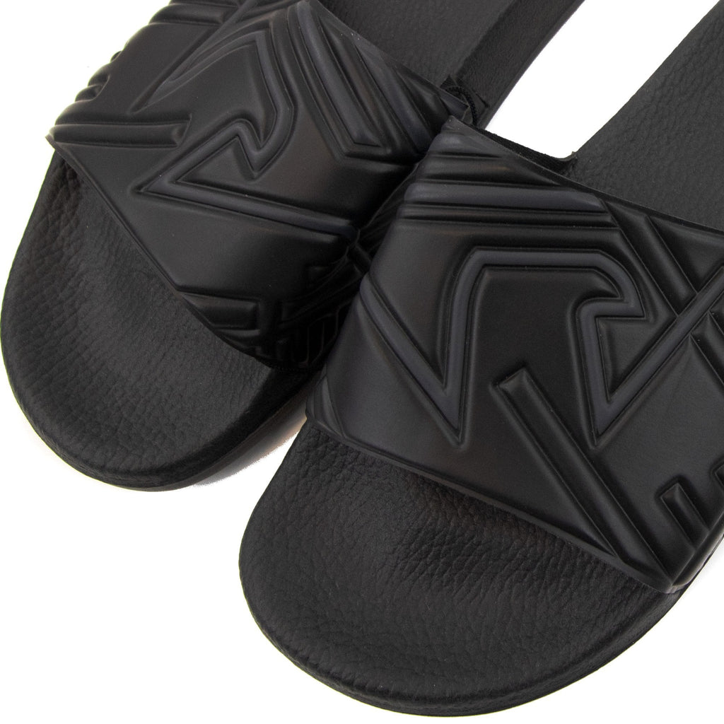 Emporio Armani Band Print Eagle Logo Slider Black