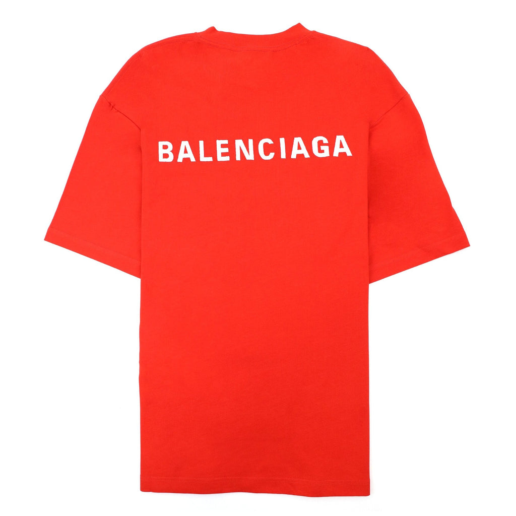 Balenciaga Logo Crewneck T Shirt Red/white