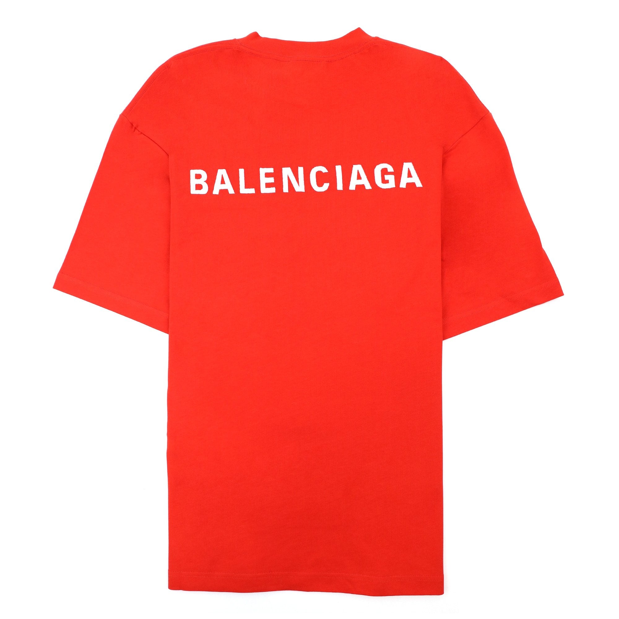 Balenciaga Logo Crewneck T Shirt Red/white