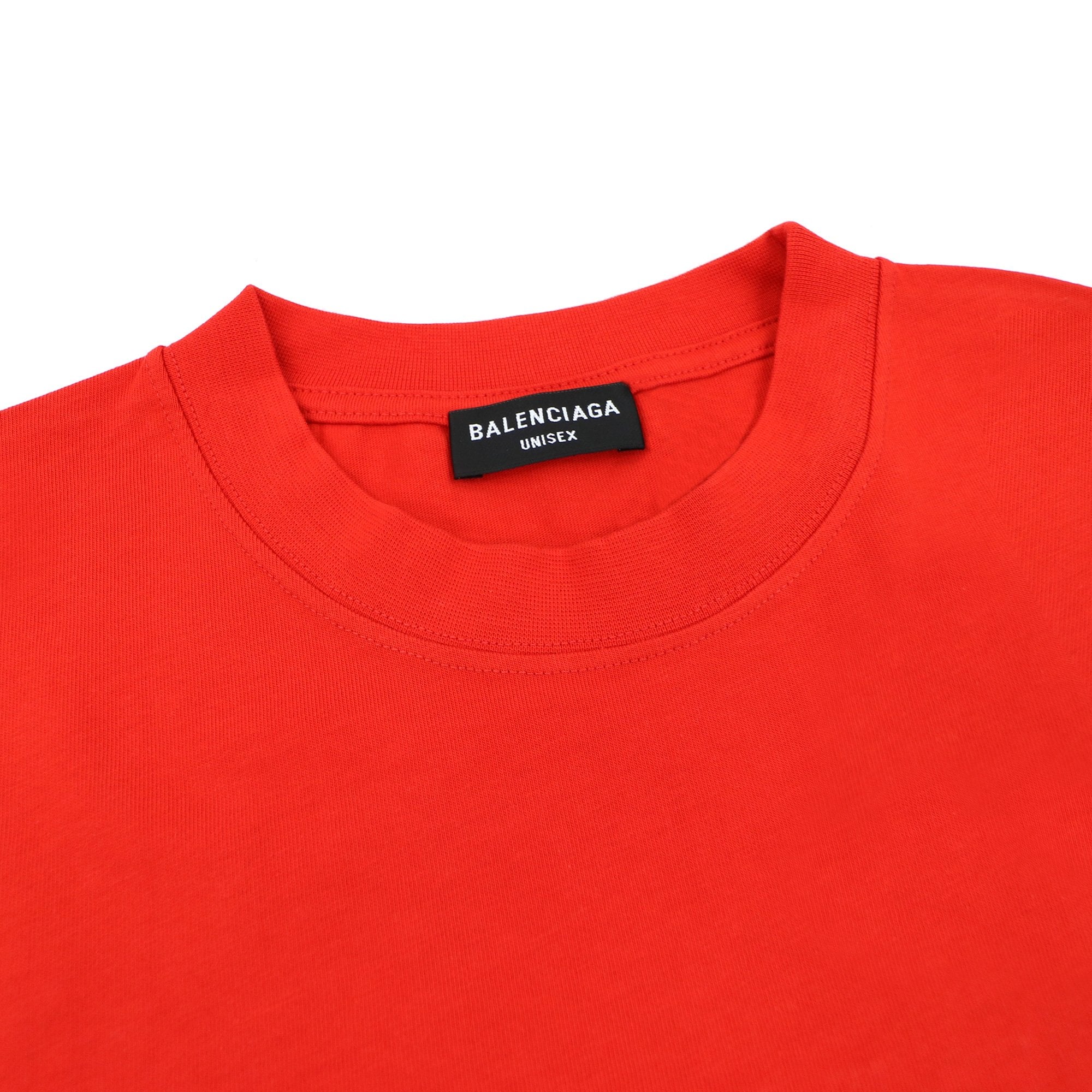 Balenciaga Logo Crewneck T Shirt Red/white