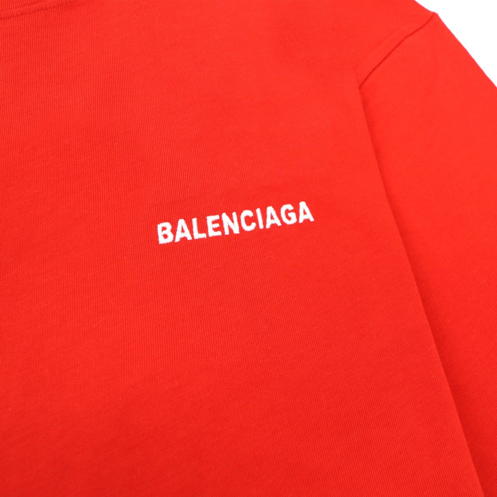 Balenciaga Logo Crewneck T Shirt Red/white
