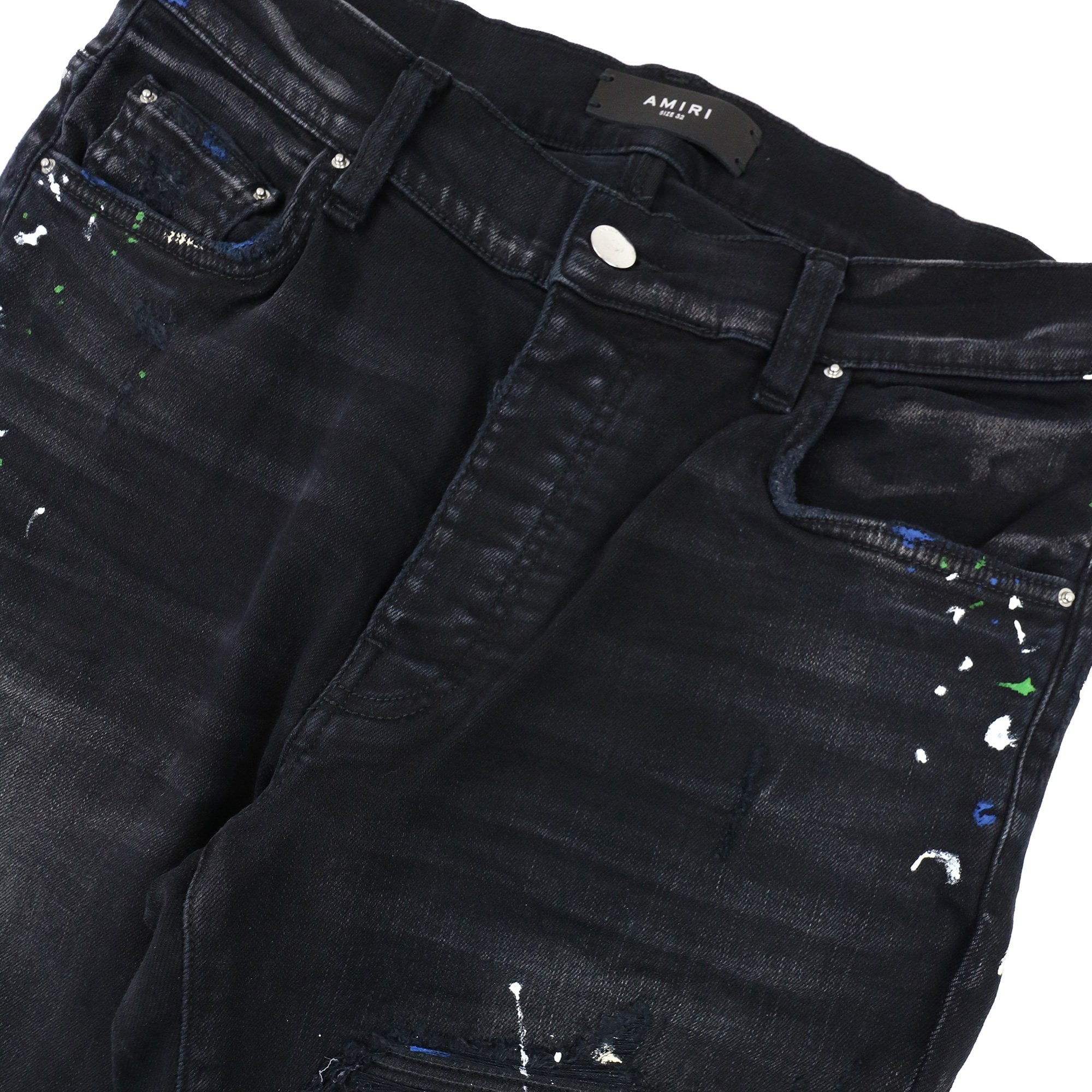 Amiri Aged Black Paint Splatter Mx1 Black