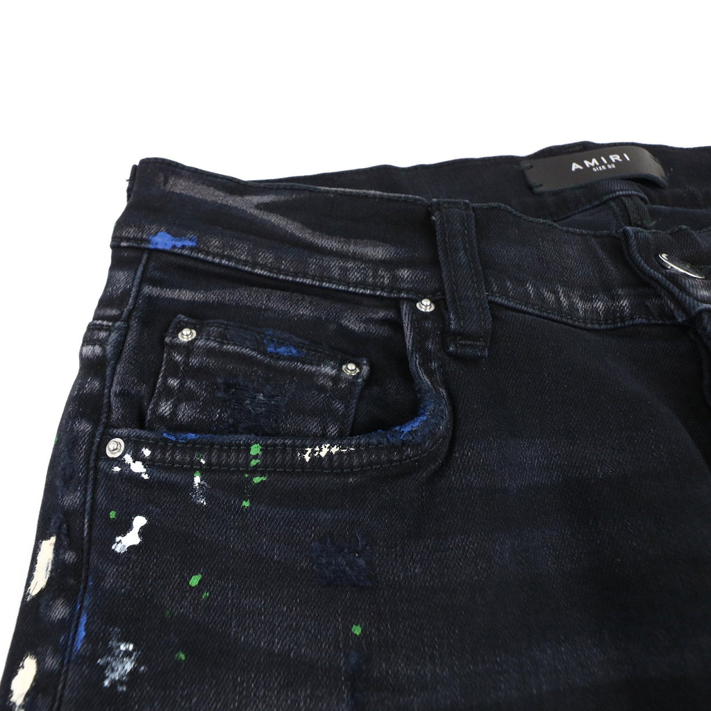 Amiri Aged Black Paint Splatter Mx1 Black
