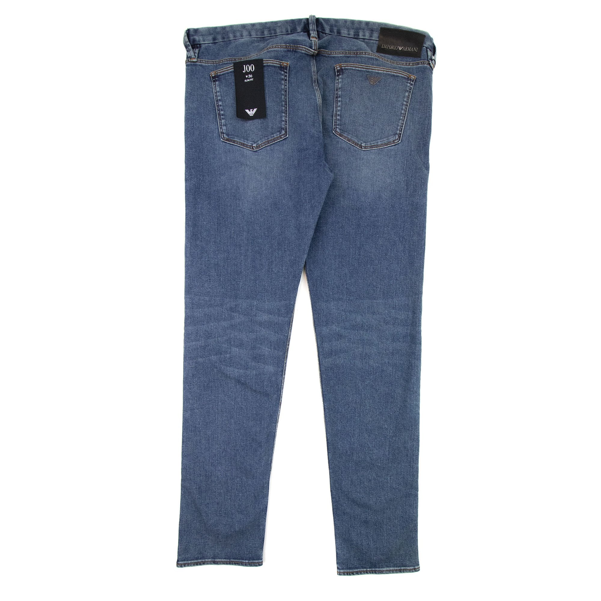 Emporio Armani Slim Fit Metal Logo Jean Denim Blue