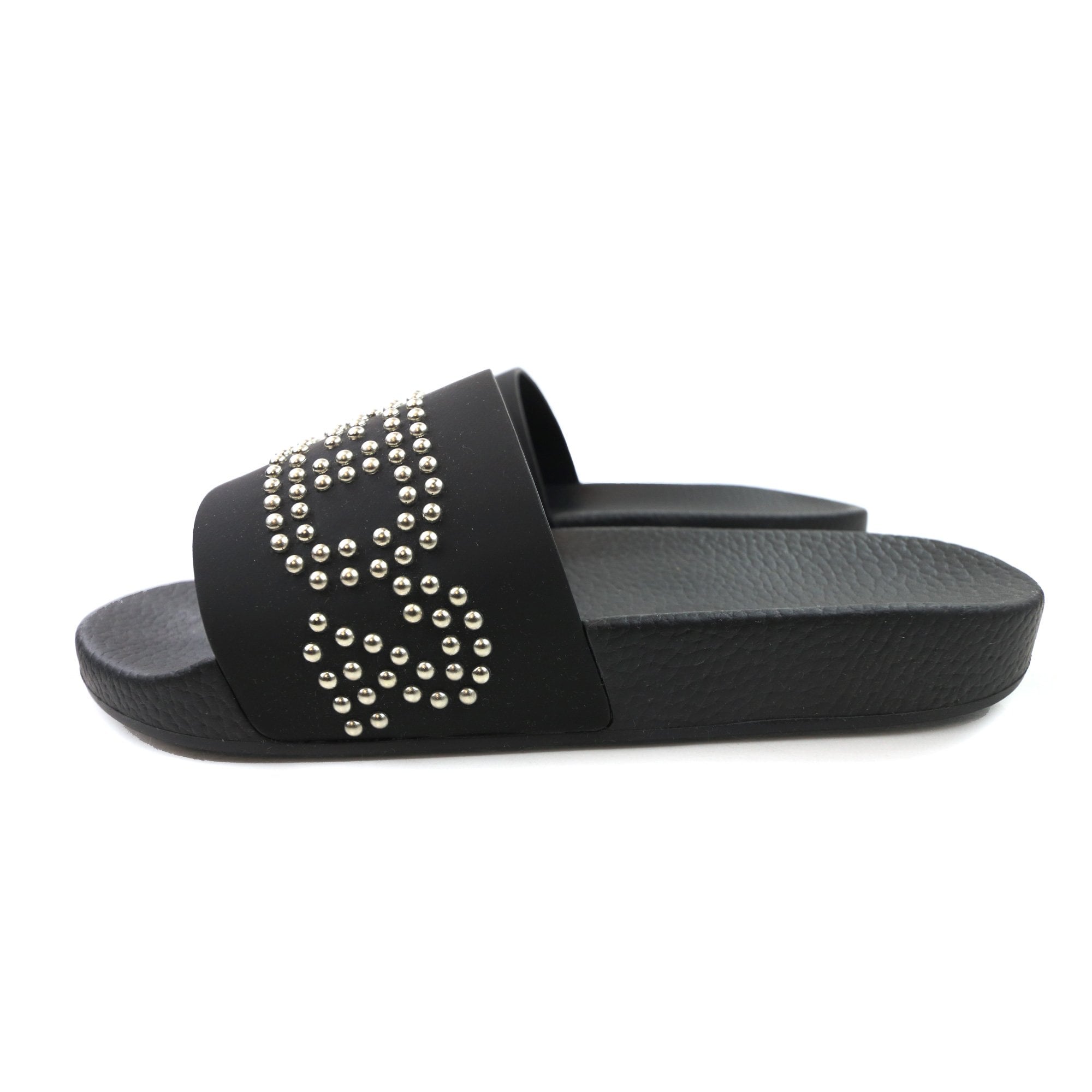 Dsquared2 Dsq2 Stud Logo Leather Sliders Black