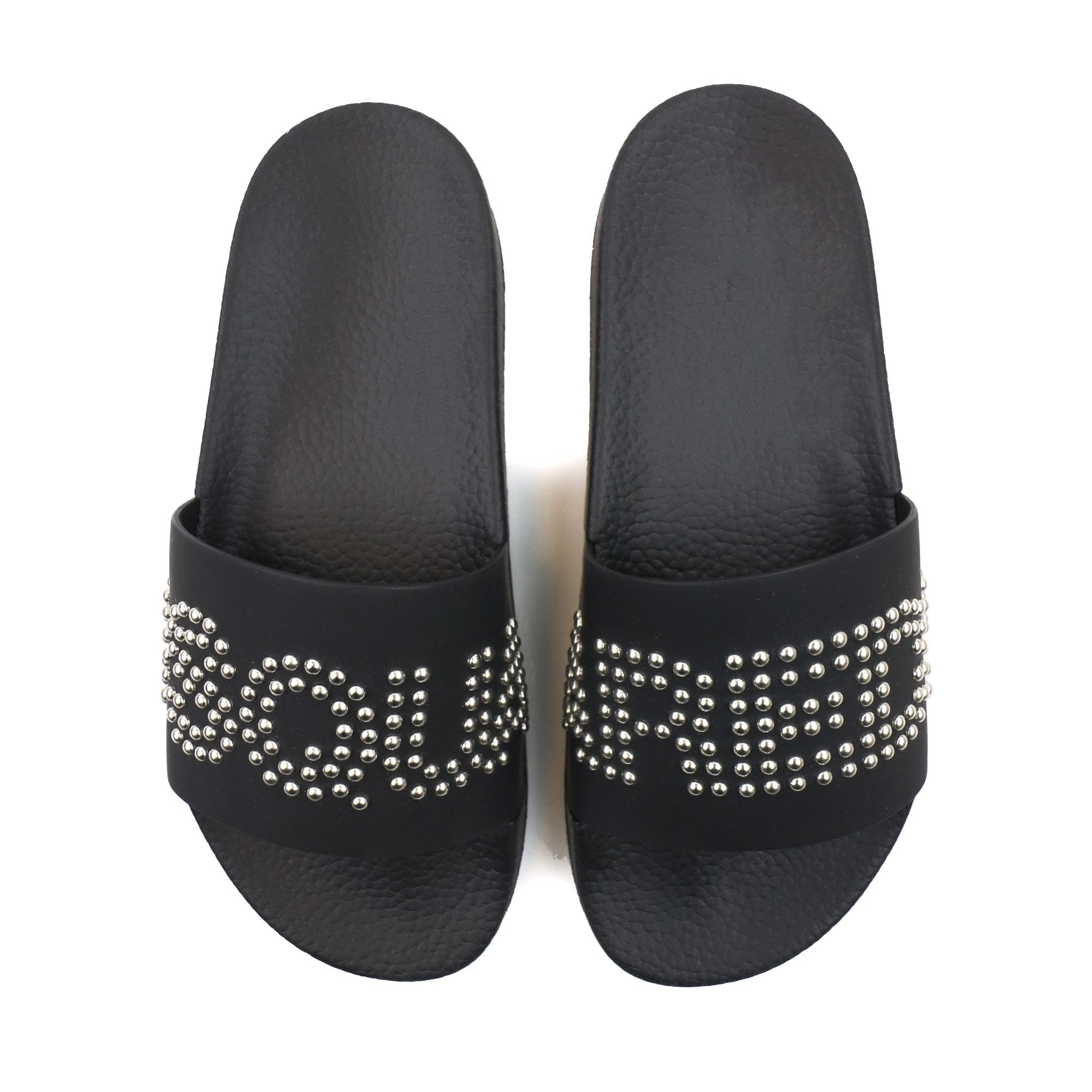 Dsquared2 Dsq2 Stud Logo Leather Sliders Black