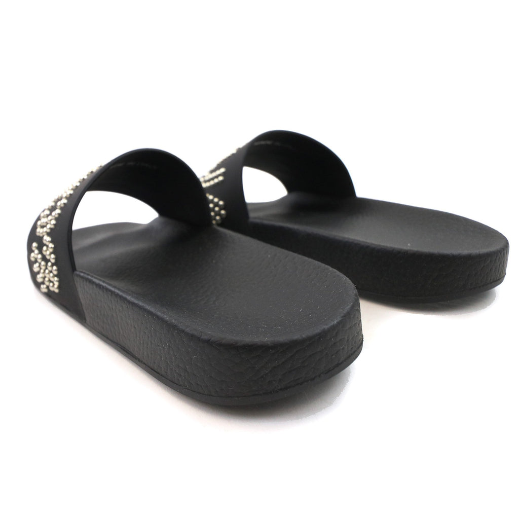Dsquared2 Dsq2 Stud Logo Leather Sliders Black