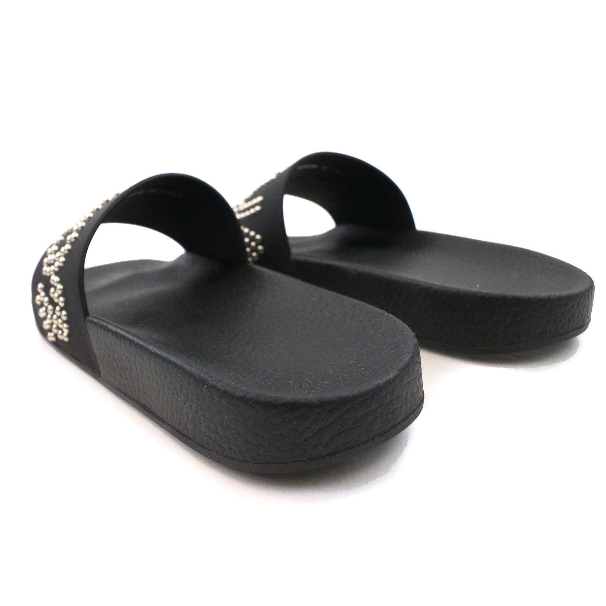 Dsquared2 Dsq2 Stud Logo Leather Sliders Black