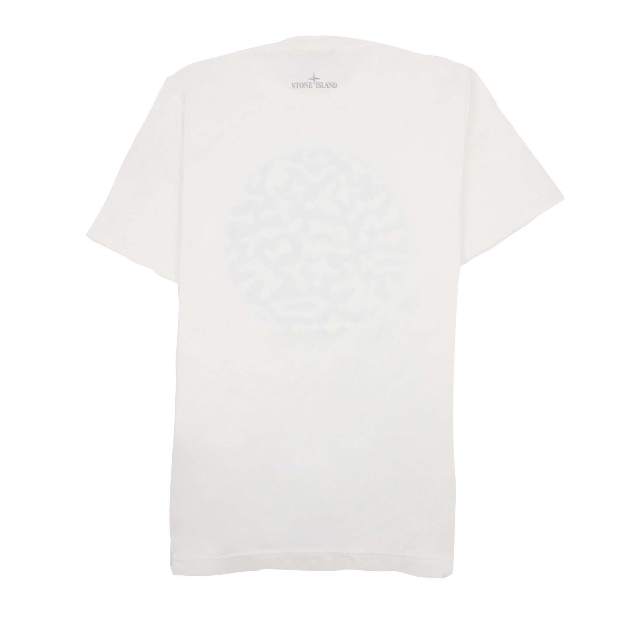 Stone Island Junior 21071 Camo Reflective Logo T Shirt Off White V0099