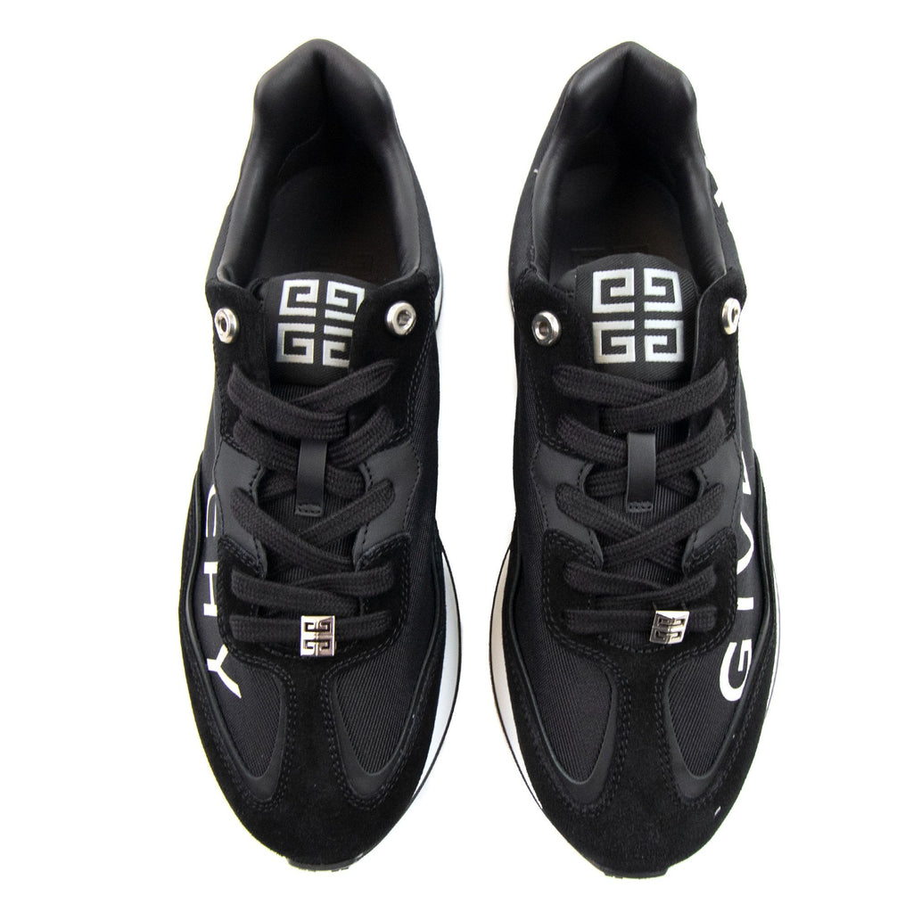 Givenchy Giv Runner Shoes In Suede Leather And Nylon Black