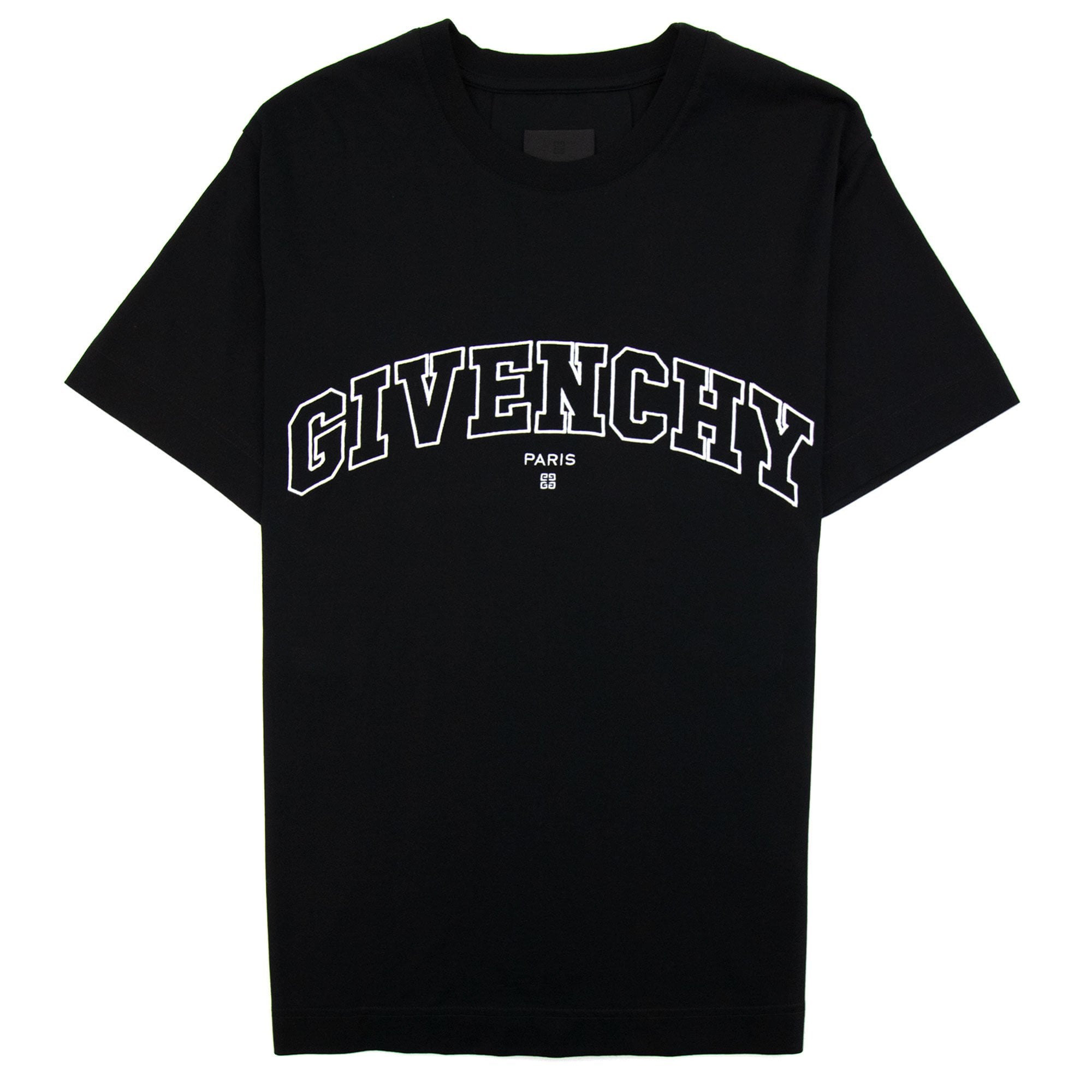 Givenchy T-shirt In Givenchy College Embroidered Jersey Black