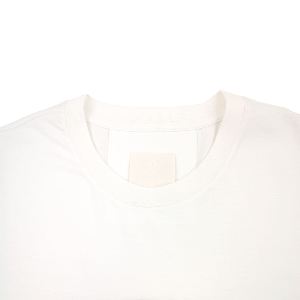 Givenchy T-shirt In Givenchy College Embroidered Jersey White