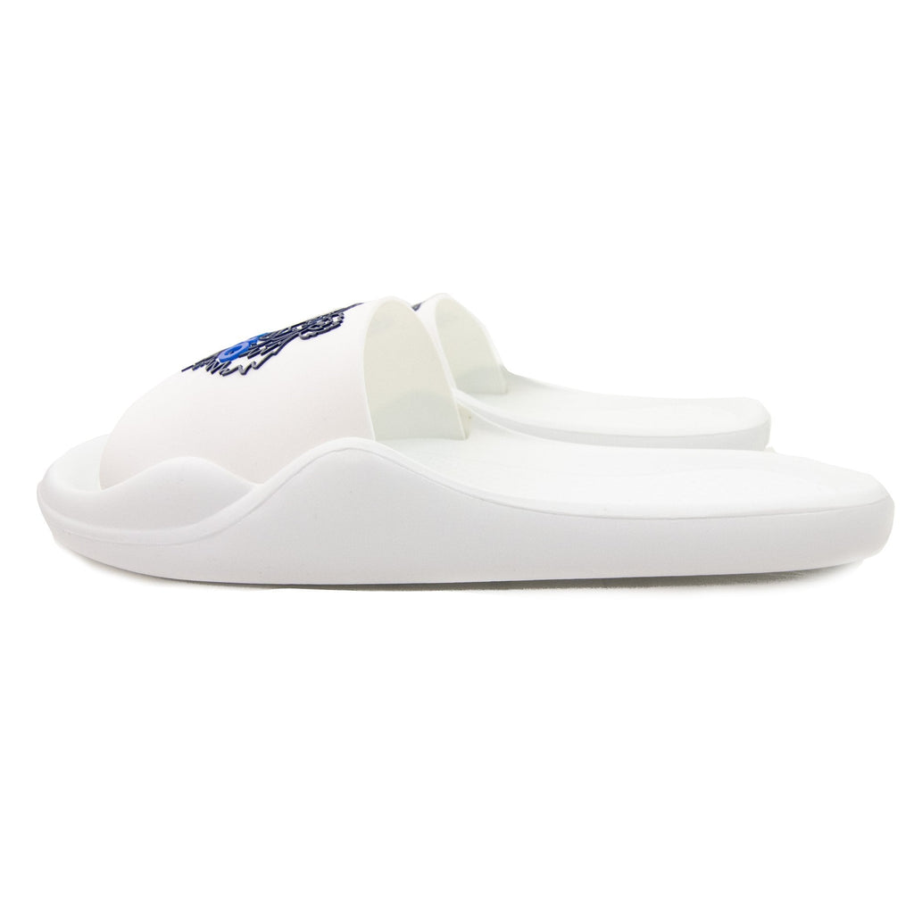 Kenzo Tiger Logo Pool Sliders White