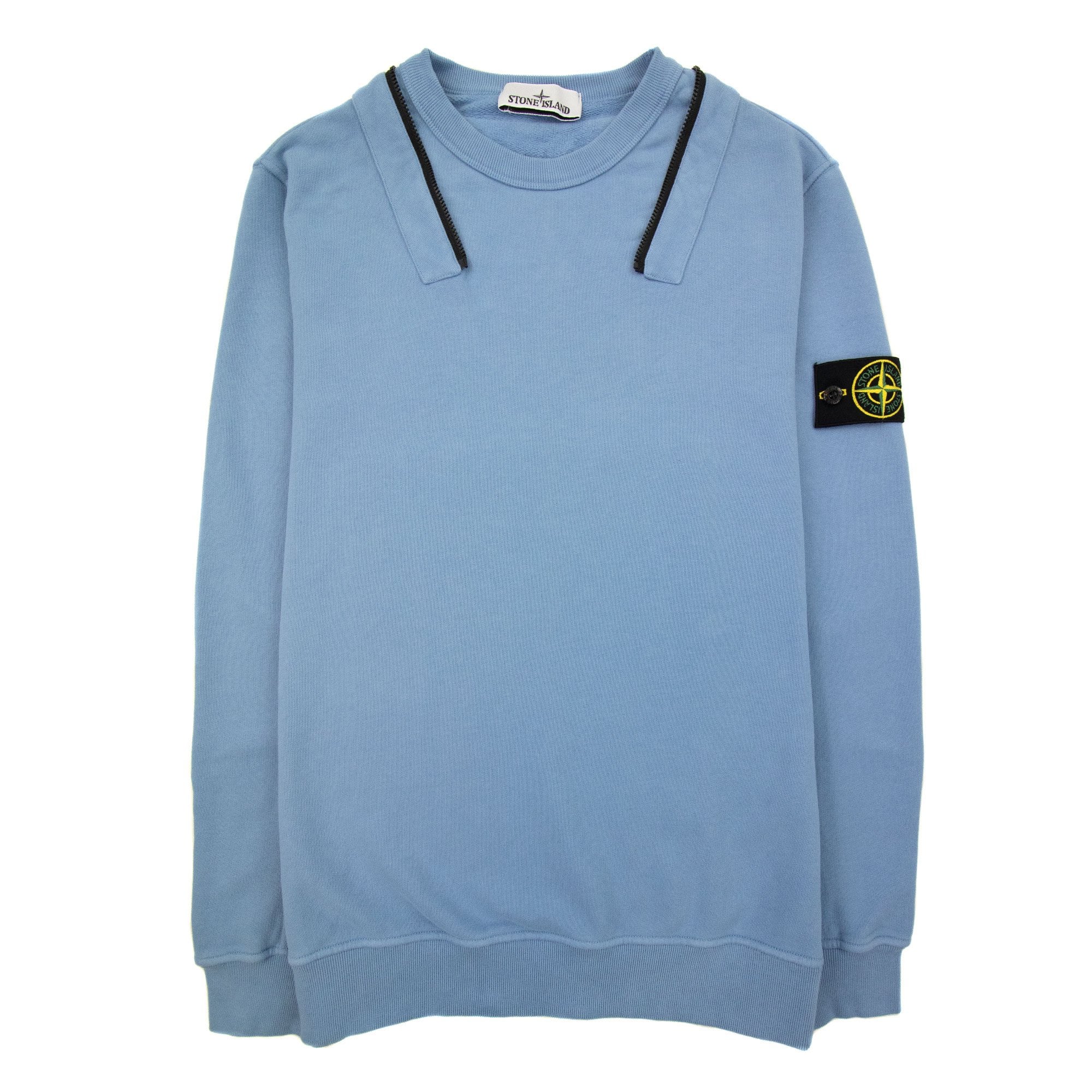 Stone Island 64920 Detachable Hood Sweatshirt Powder Blue V0046