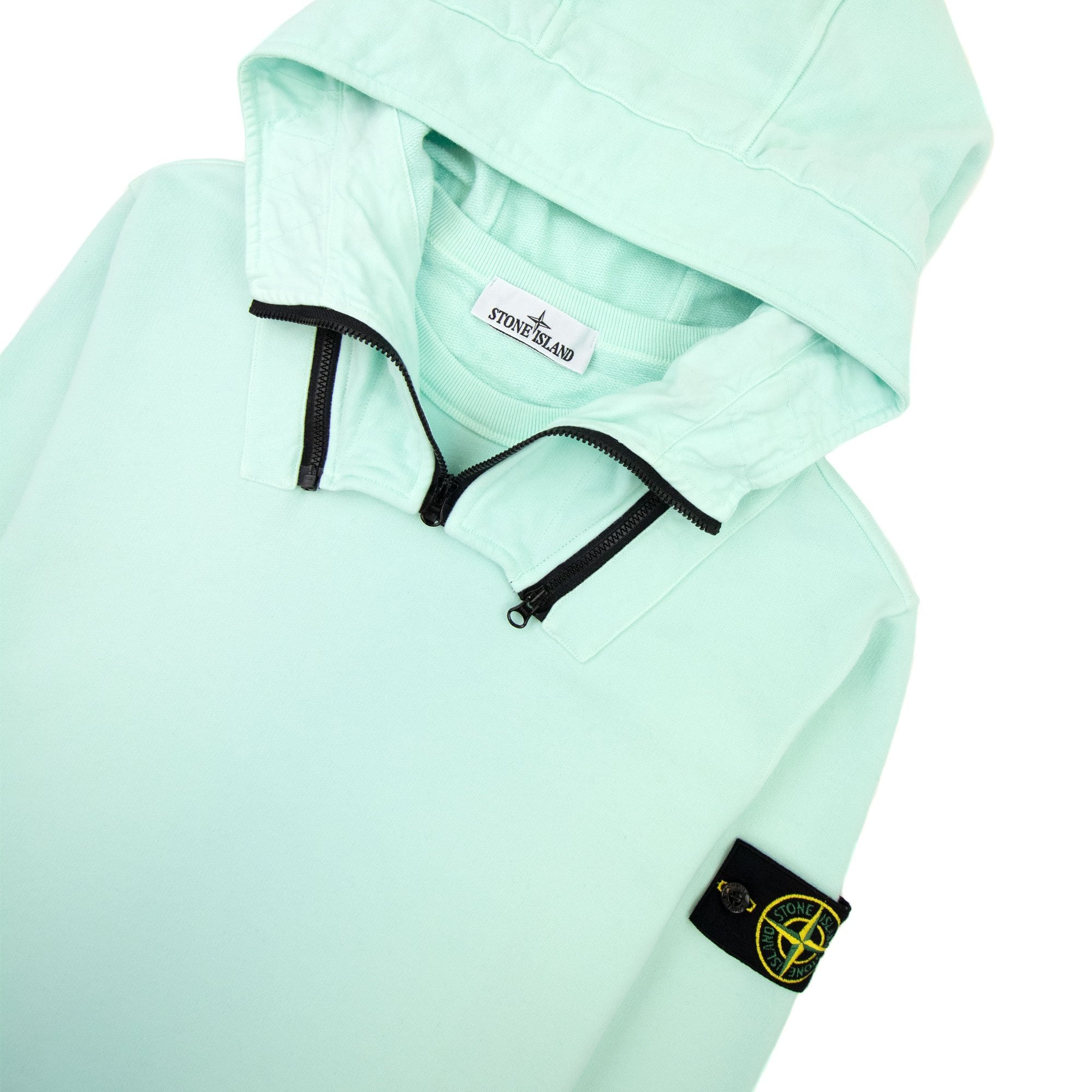 Stone Island 64920 Detachable Hood Sweatshirt Mint Green V0044