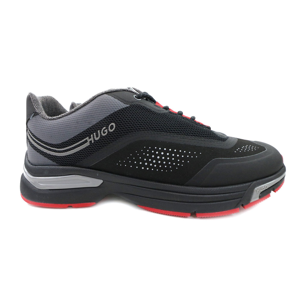 Hugo Axel Runner Mixed Material Trainer Black 001