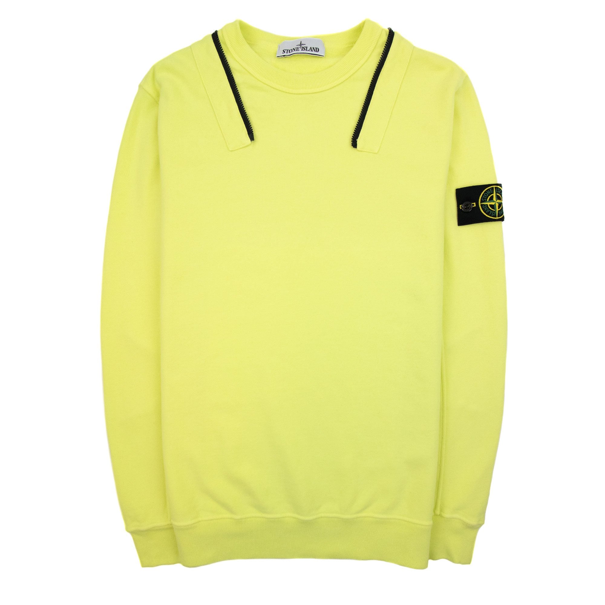 Stone Island 64920 Detachable Hood Sweatshirt Lemon V0031 - MEN