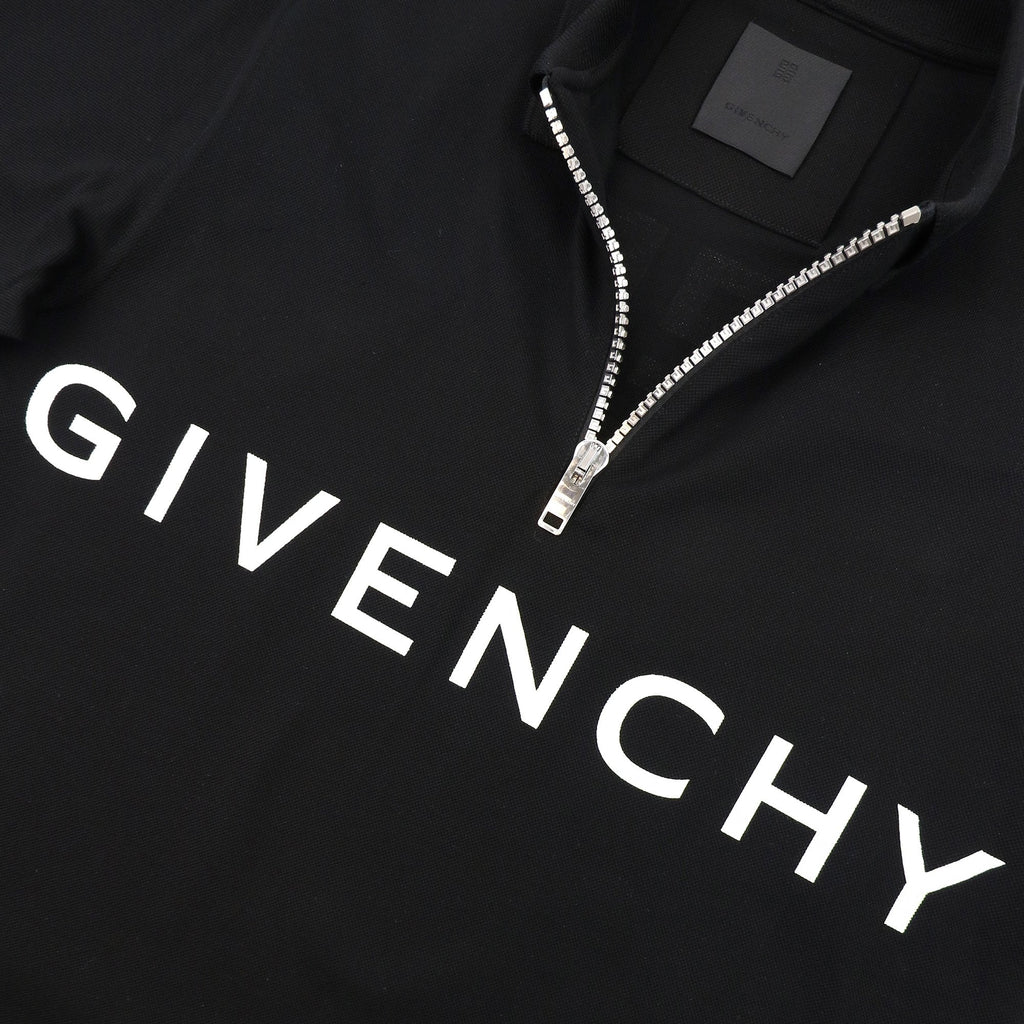 Givenchy Gg Zip Branded Polo Black
