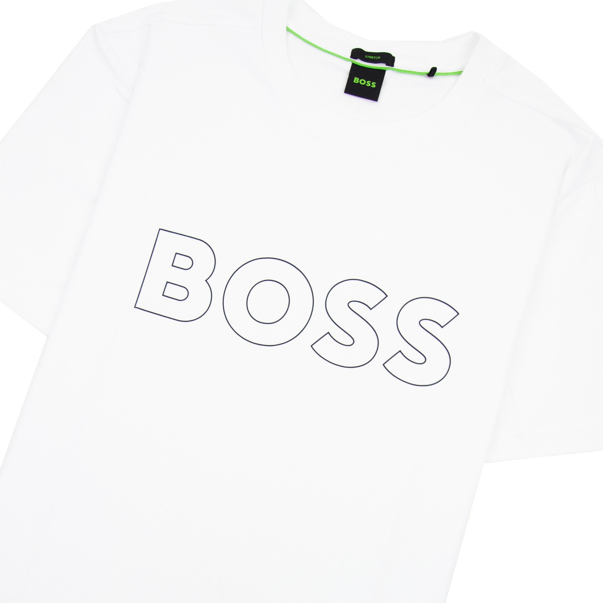 Hugo Boss Tee 9 Outline Logo T Shirt White 100