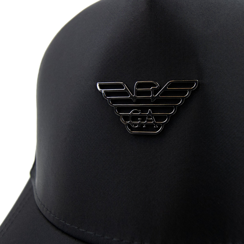 Emporio Armani Metal Eagle Nylon Baseball Capp Black