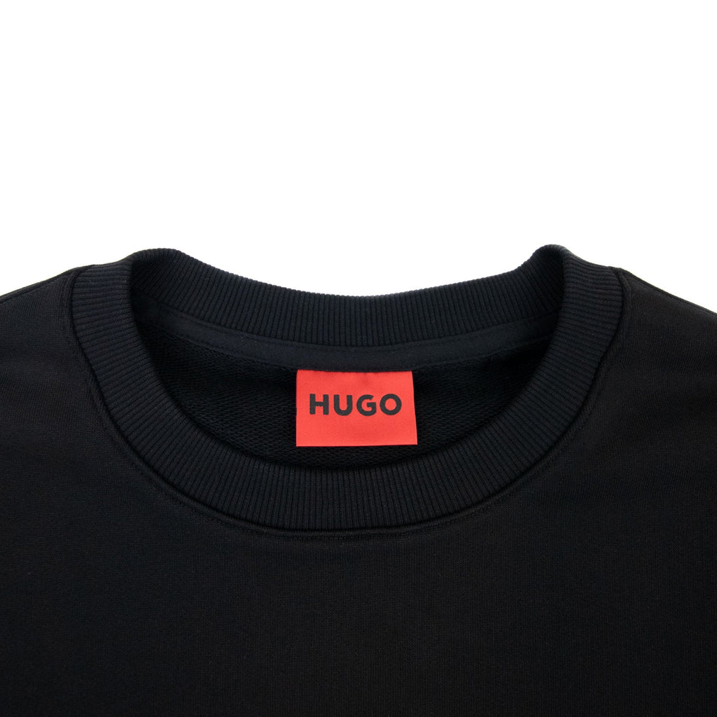 Hugo Dalker Logo Print Relax Fit Sweatshirt Black 001