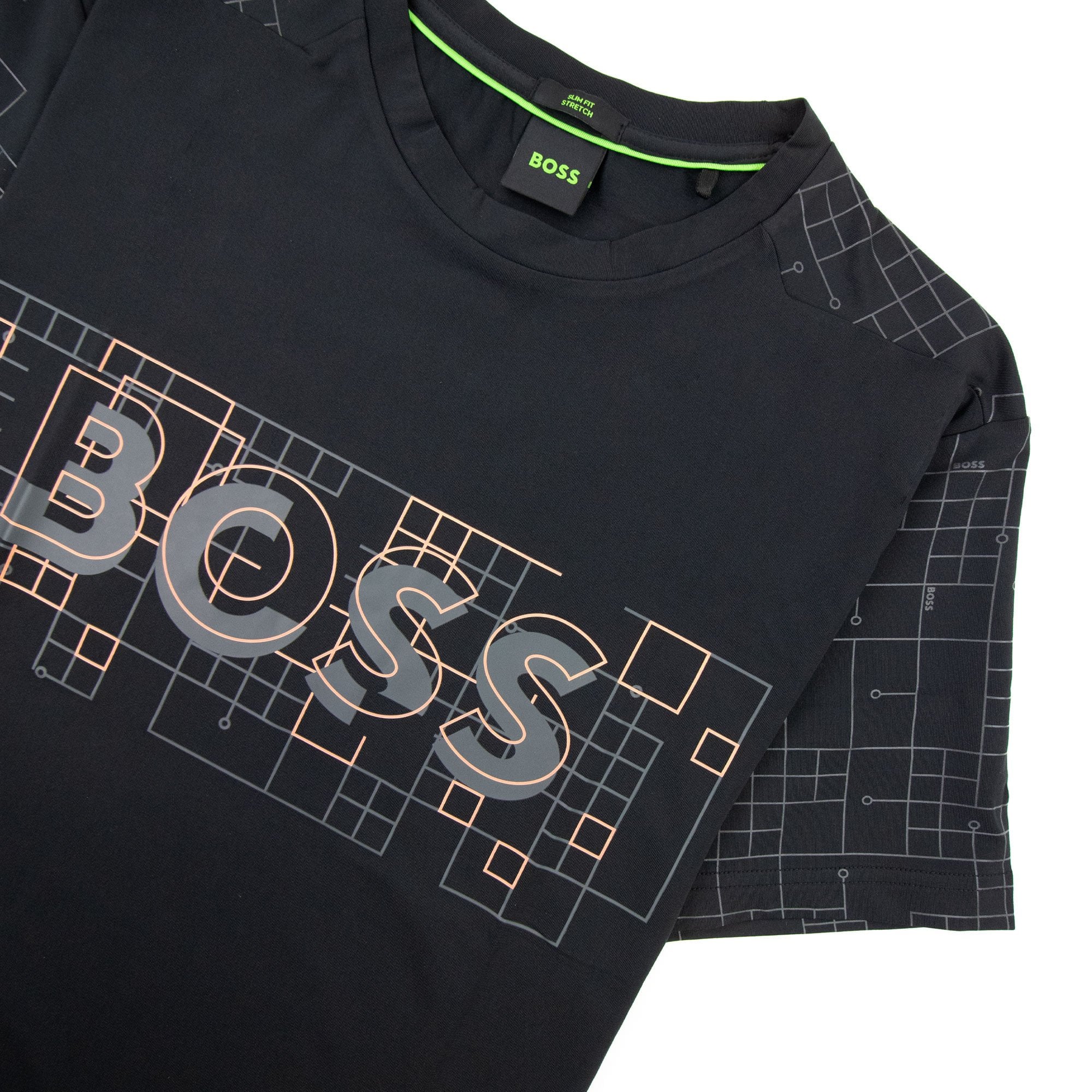 Hugo Boss Tee Active Glow Effect Logo T Shirt Black 001
