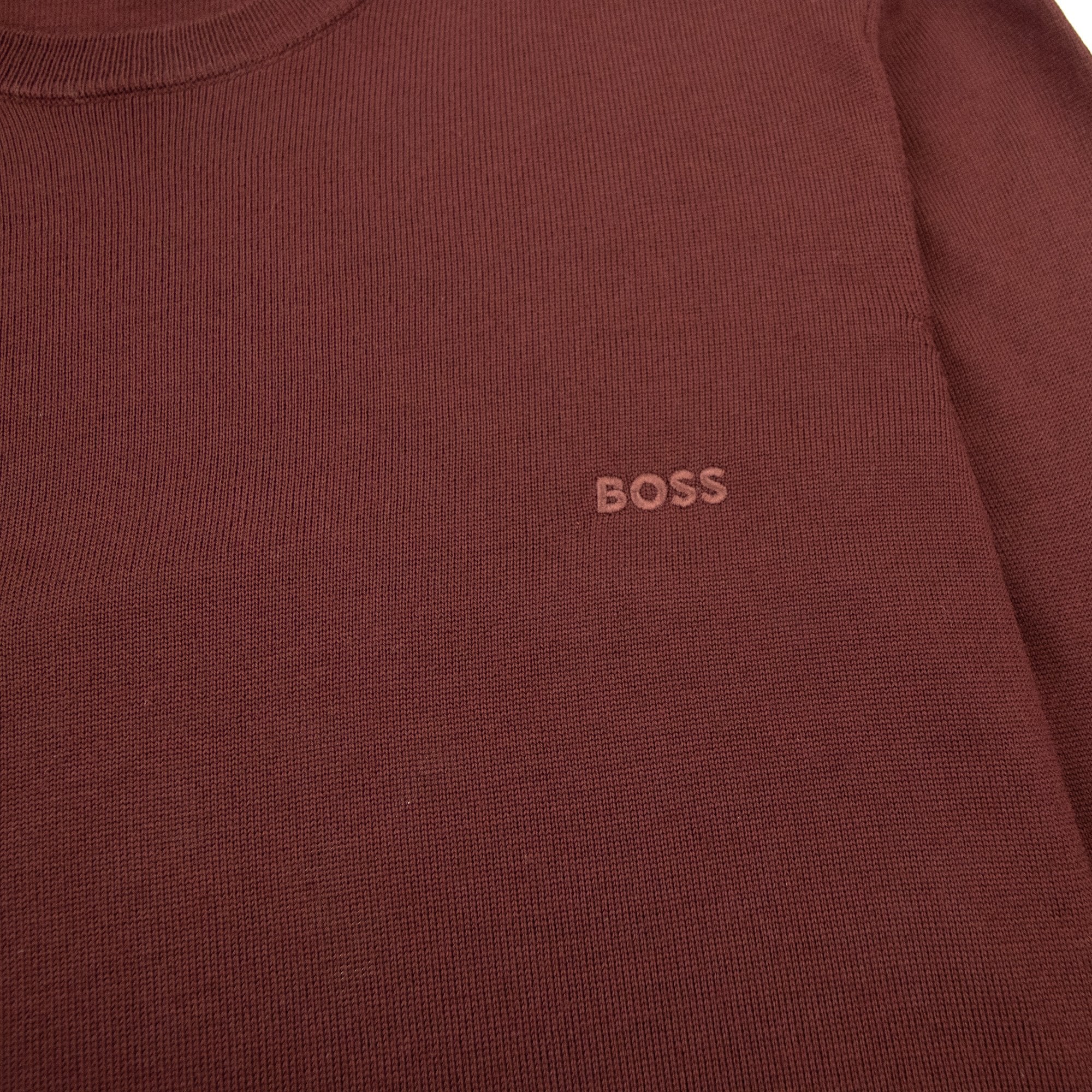 Hugo Boss Botto-l Embroidered Logo With Responsible Wool Swe Burgundy 604